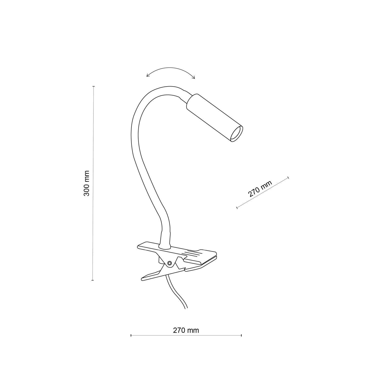 Klemmleuchte Schreibtisch Flexarm 40 cm G9 Weiß Chrom