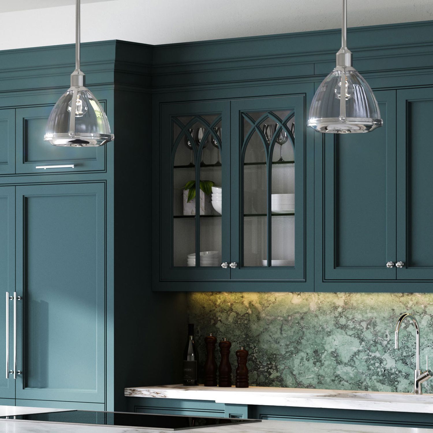 Hängeleuchte Glas Metall E27 Ø 24,8 cm rund Drinnen, Innenarchitektur, Mobiliar, Lampe, Pflanze