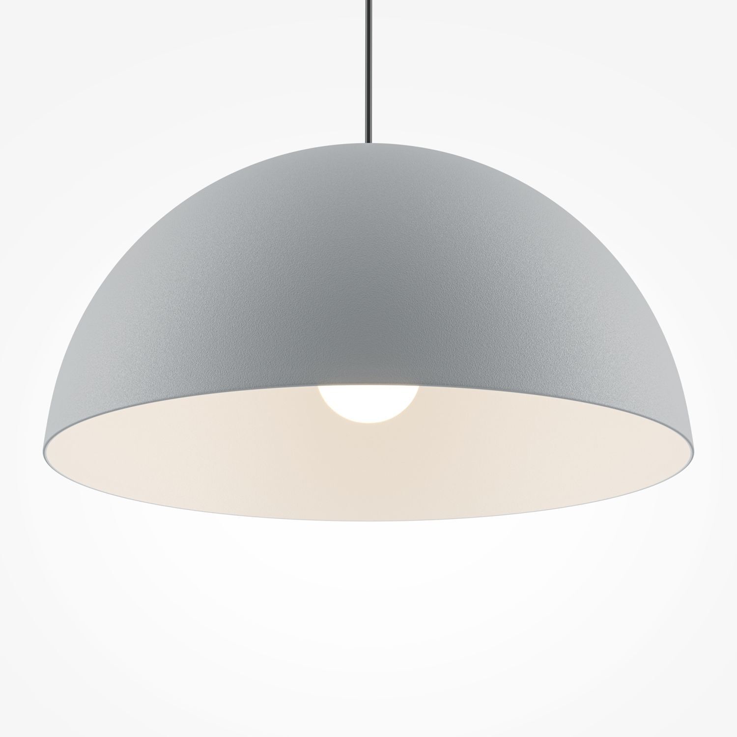 Hängelampe Metall E27 rund D: 35 cm H: max. 320 cm Grau