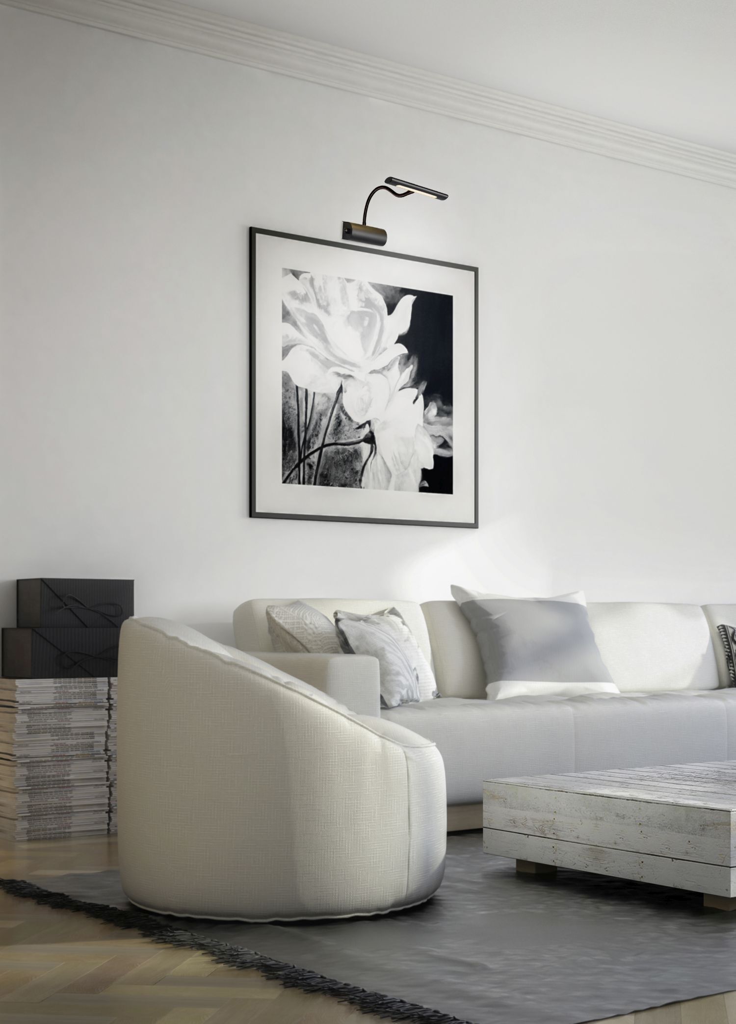 LED Wandleuchte Schwarz Dimmer Metall 430 lm H:35 cm Dekoration für Zuhause, Mobiliar, Wohnzimmer, Couch, Gemälde