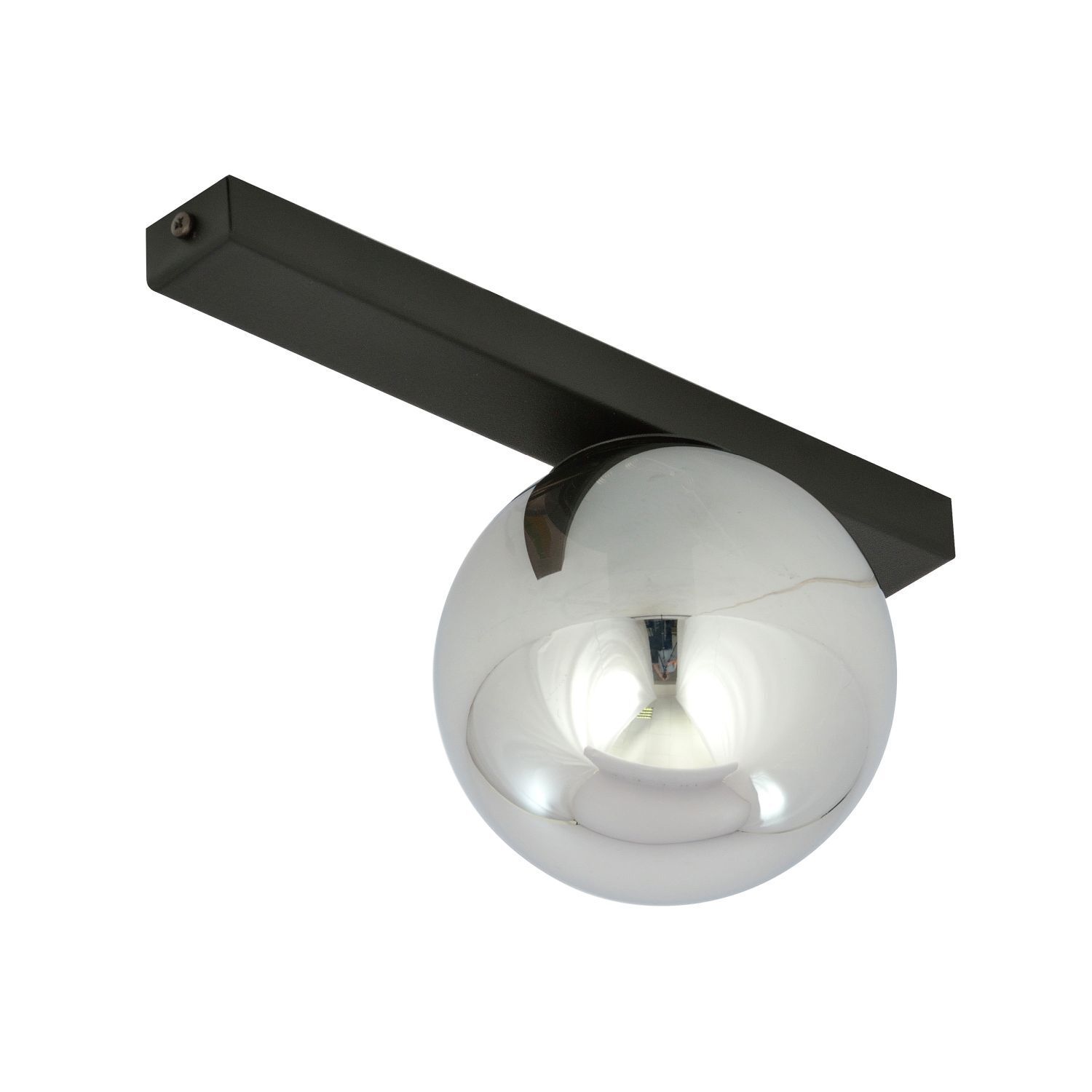 Deckenlampe Rauchglas Metall L: 60 cm Schwarz Graphit E14