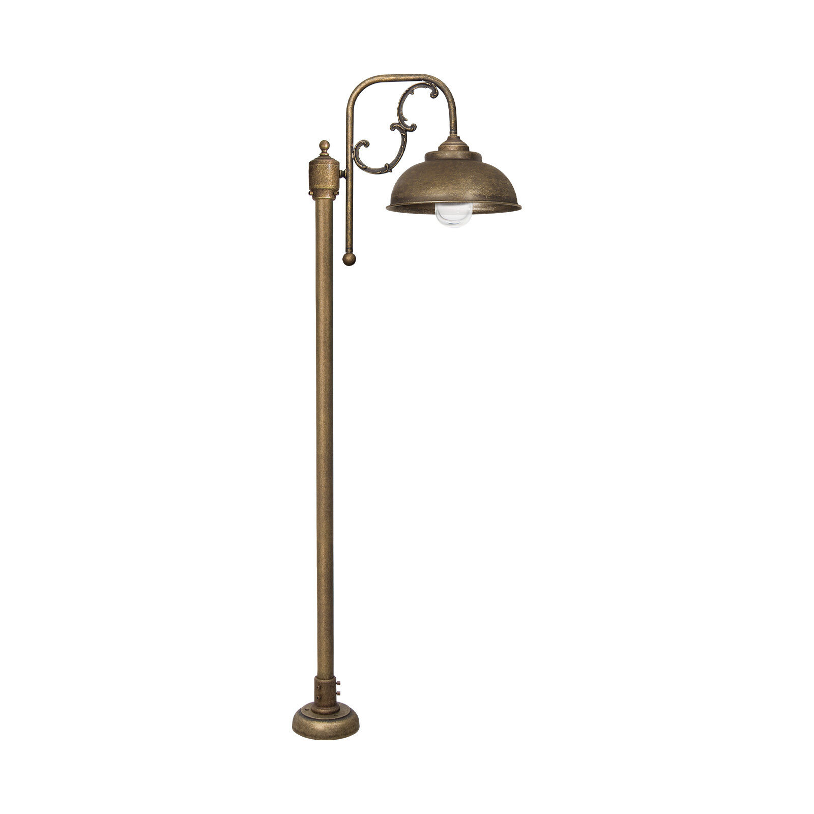 Gartenlaterne Messing Glas 148 cm in Bronze Antik IP44 E27 Lampe, Bronze, Lampenschirm