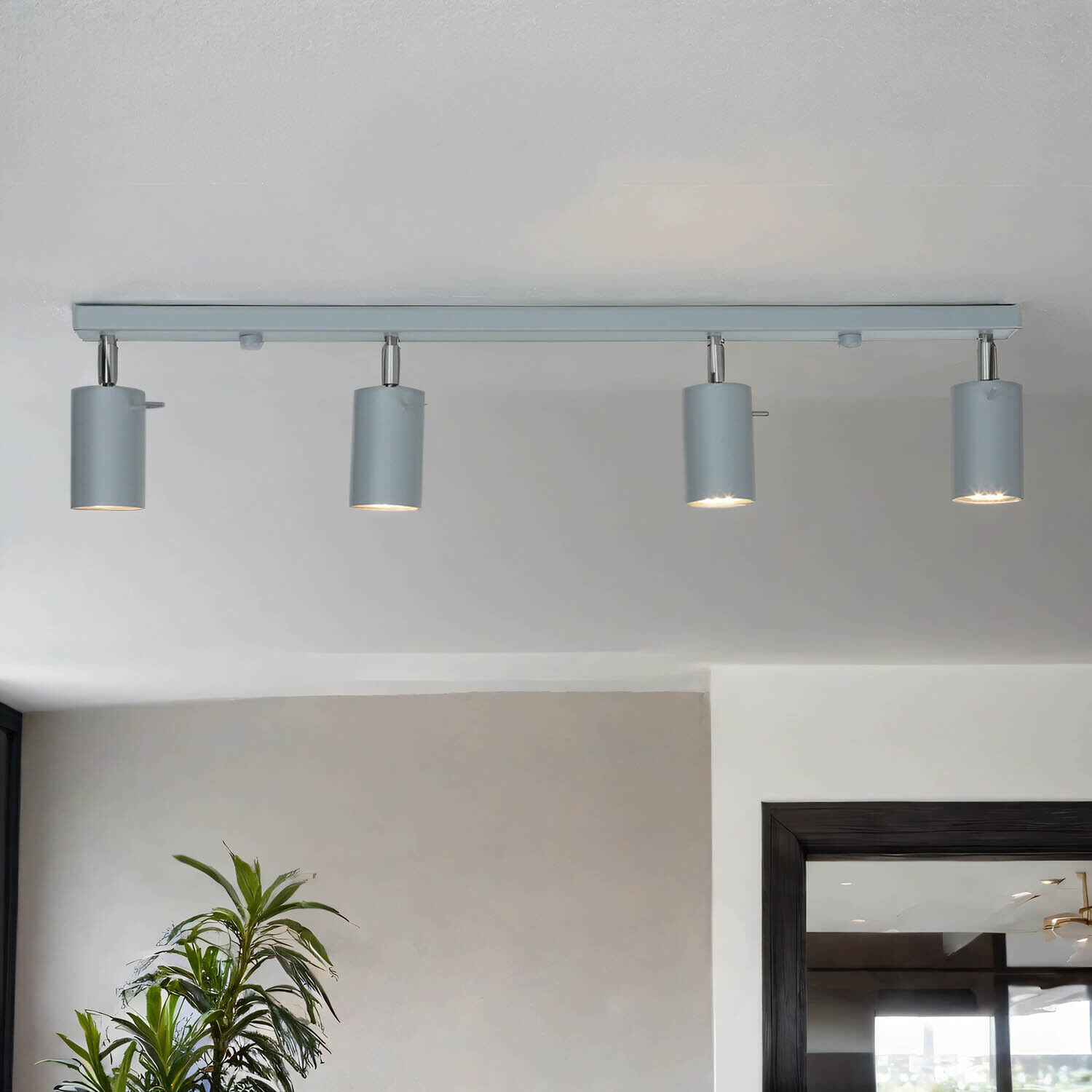 Moderner Deckenstrahler ETNA Grau 80 cm lang