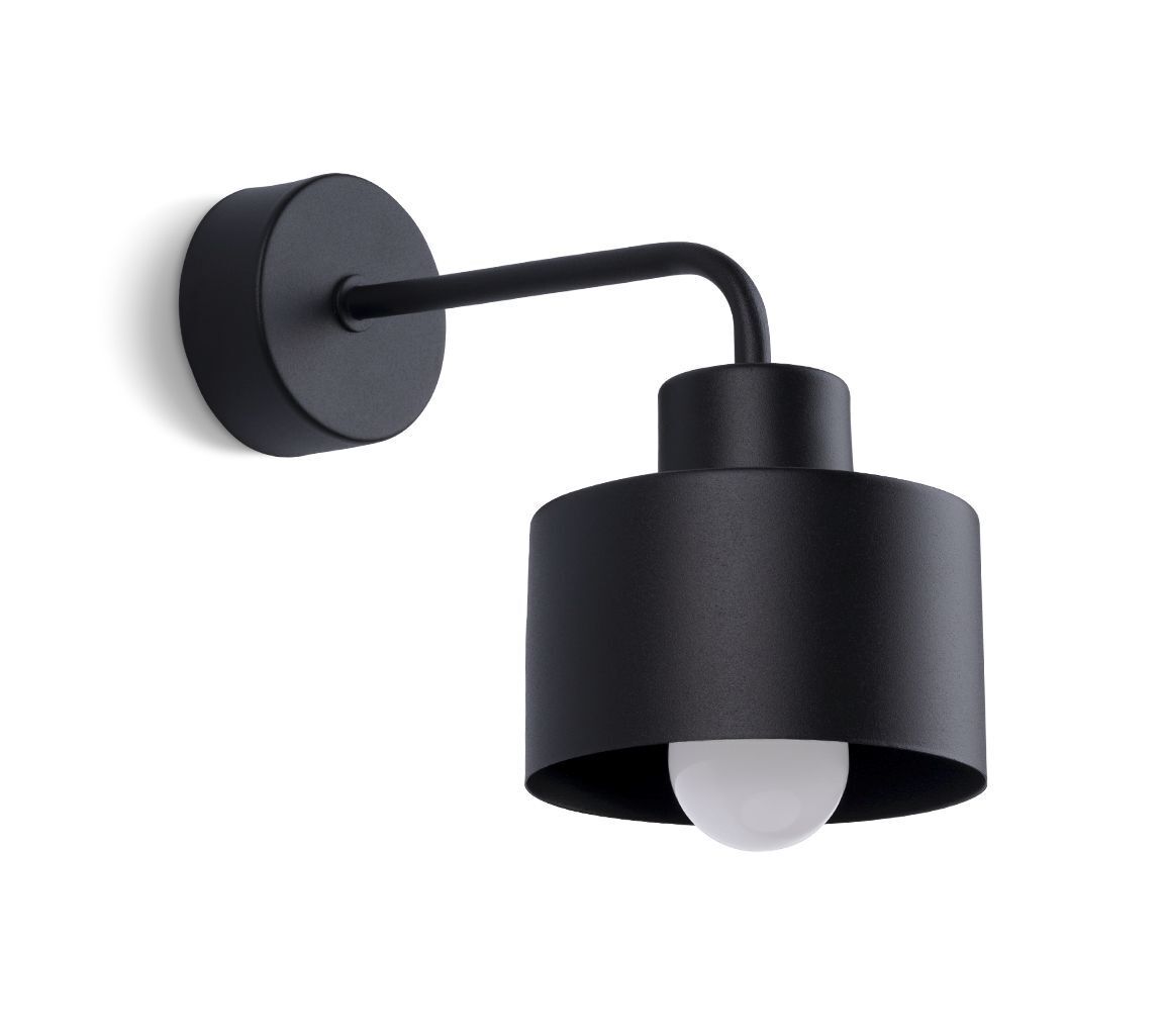 Wandlampe Retro Metall Schwarz für E27 innen TISA