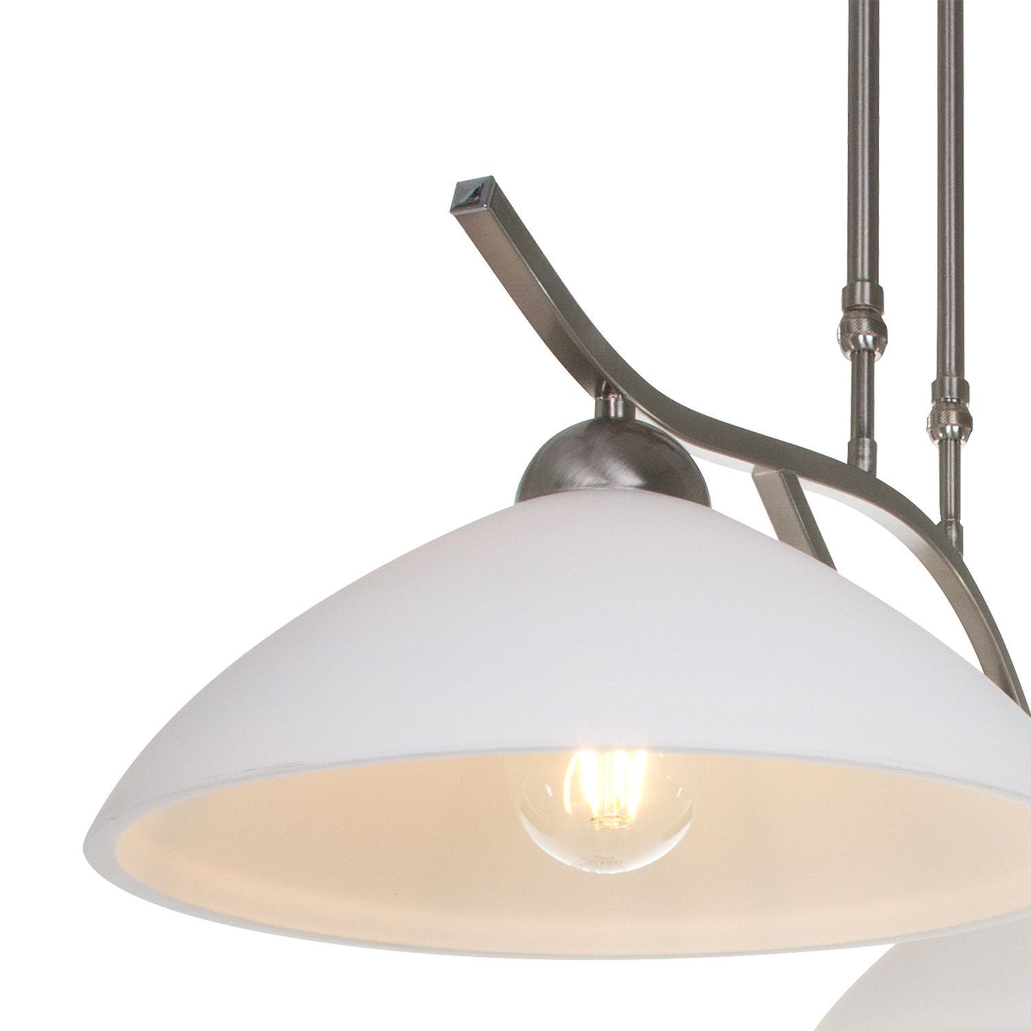 Wohnliche Deckenlampe Metall Glas in Stahl Weiß 82 cm