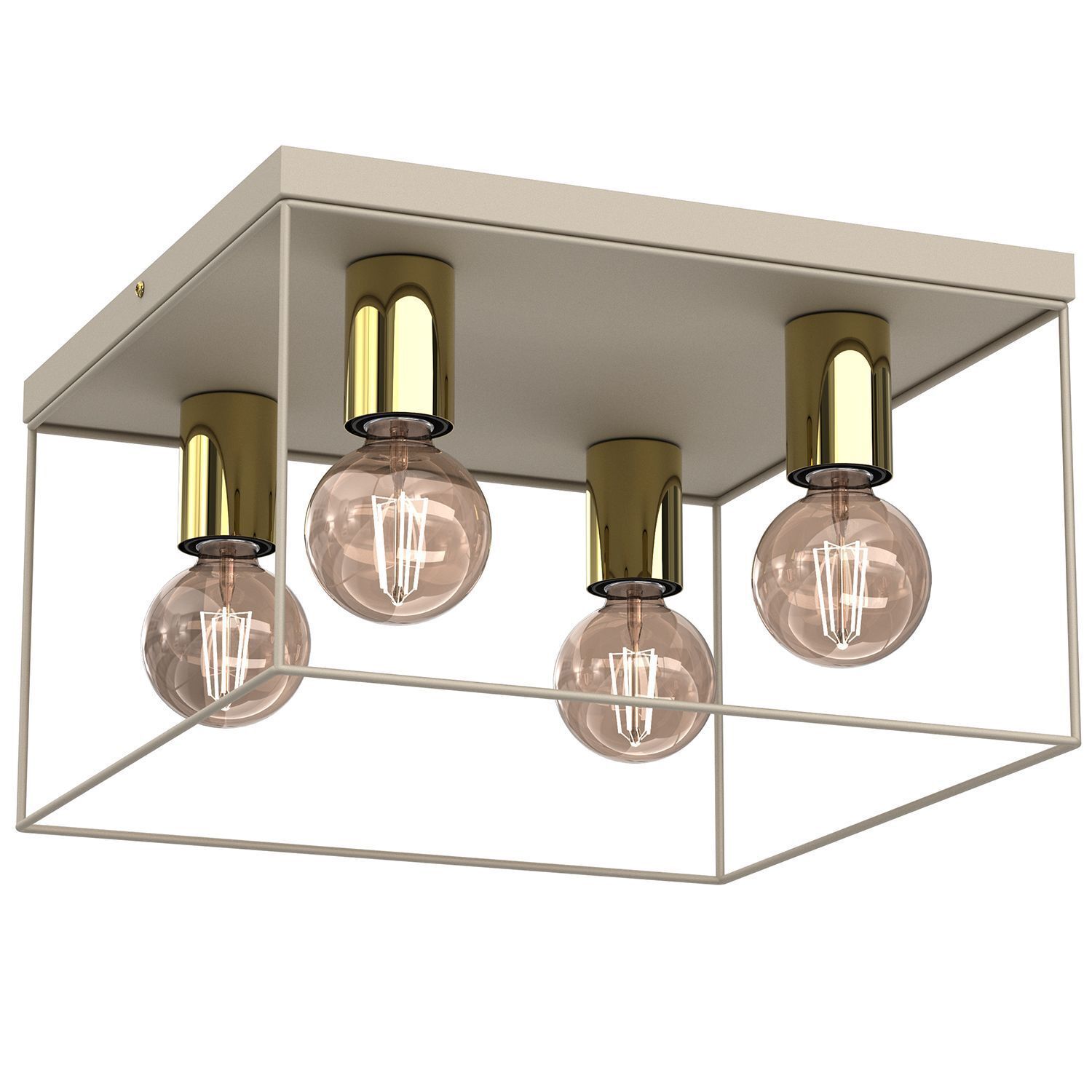 Deckenlampe Metall Beige Gold L:34 cm E27 Industrial