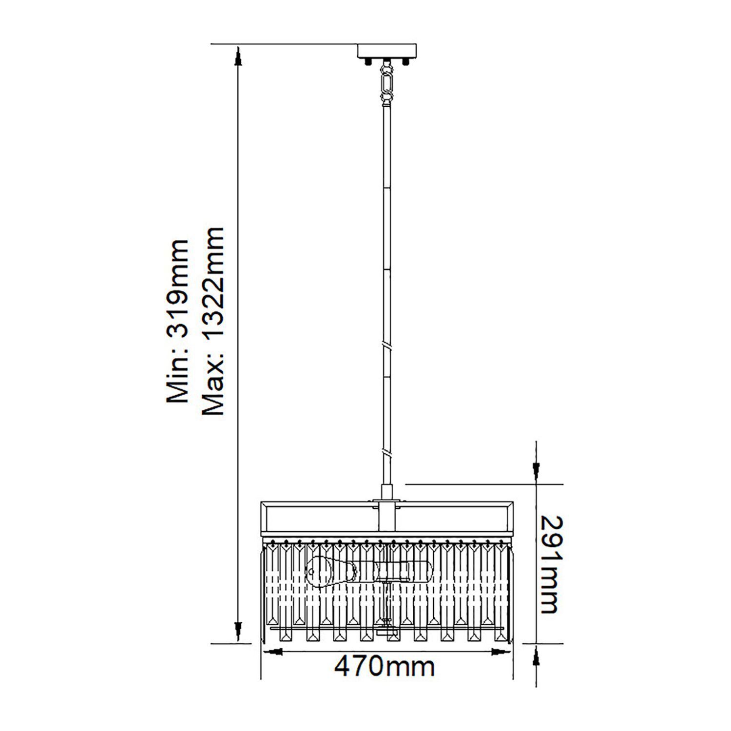 Hängeleuchte Kristall 4x E27 47 cm breit höhenverstellbar Diagramm, Handlung