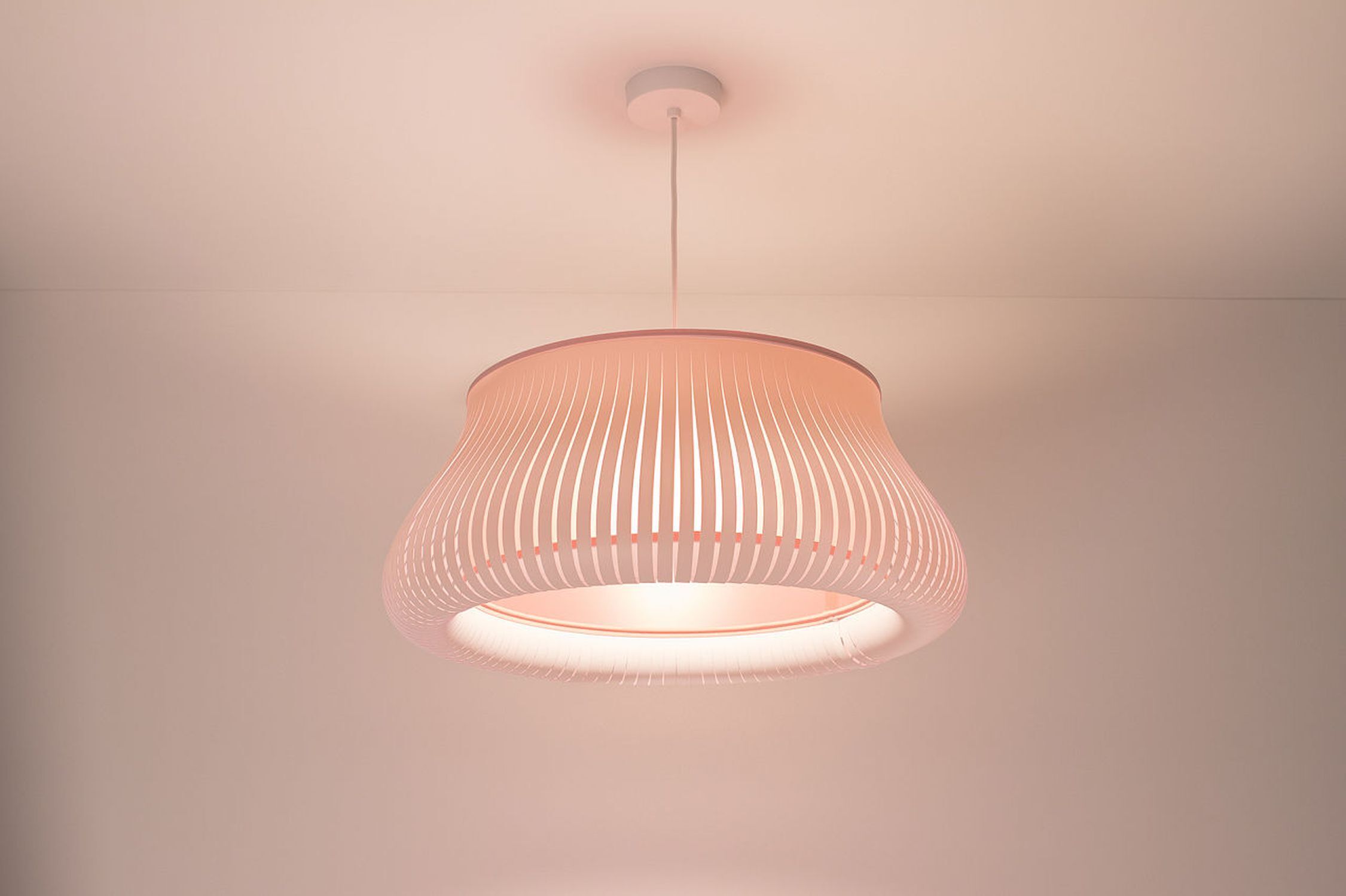 Hängelampe Weiß Rosa blendarm E27 Ø30 cm rund gemütlich Lampe, Deckenleuchte, Kronleuchter