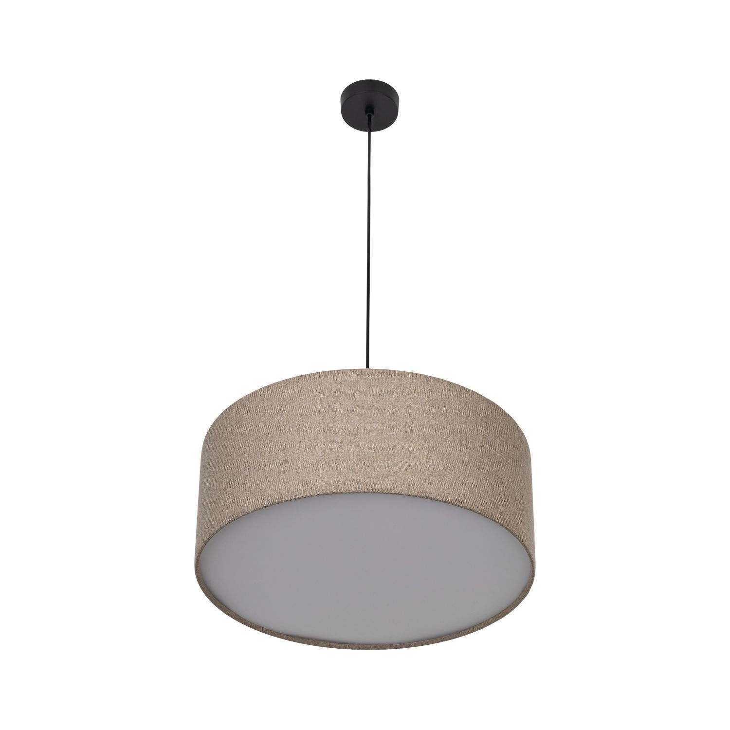 Hängeleuchte rund Ø 50 cm H: max. 110 cm Jute 3x E27 Modern Lampe, Deckenleuchte, Klebeband