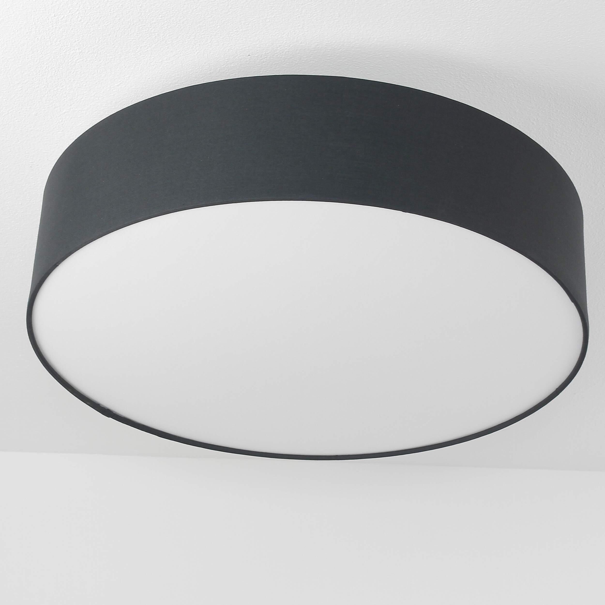 Stilvolle Deckenleuchte mit schwarzem Stoff ∅50cm