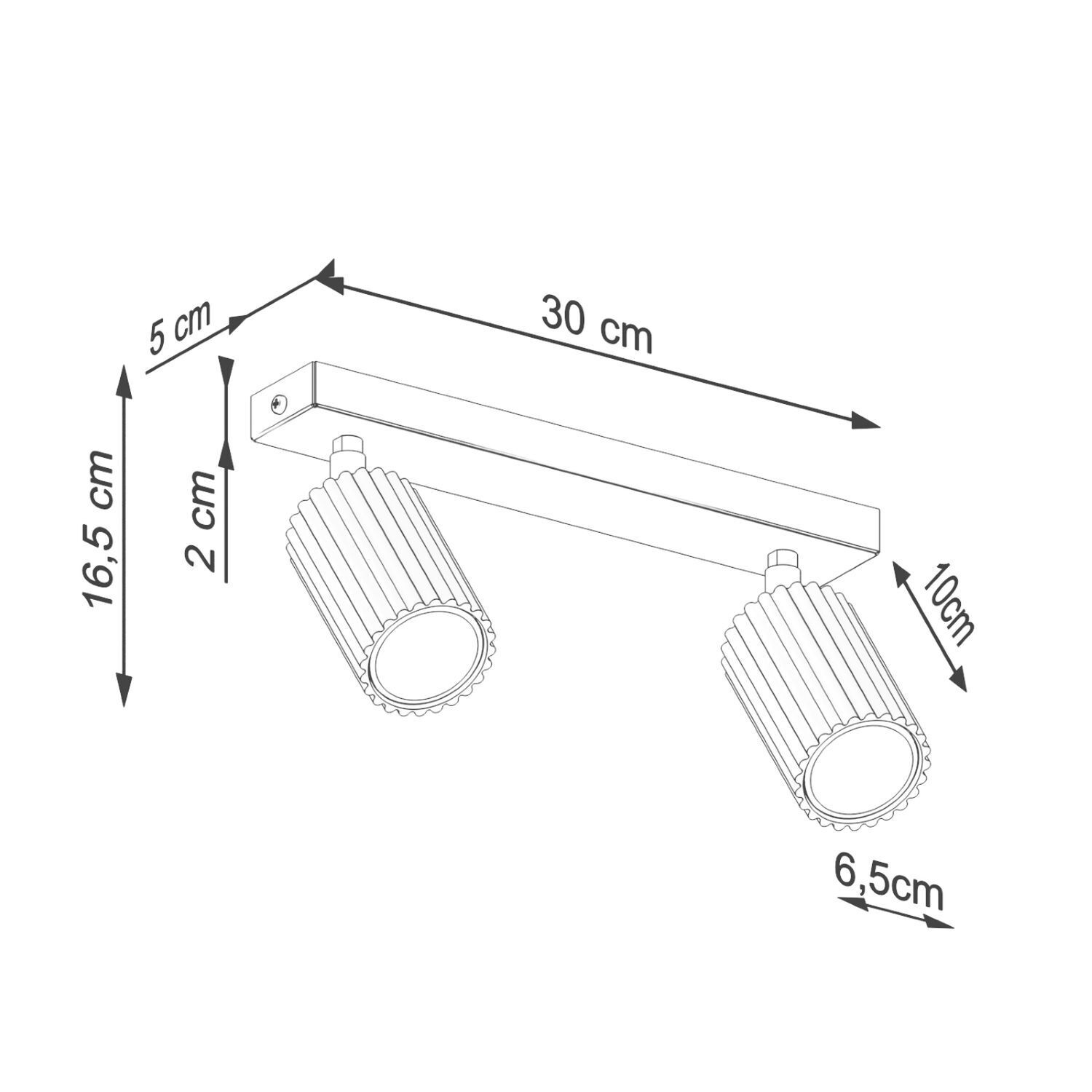 Deckenleuchte schwenkbar B: 30 cm klein 2-flammig GU10 Rot