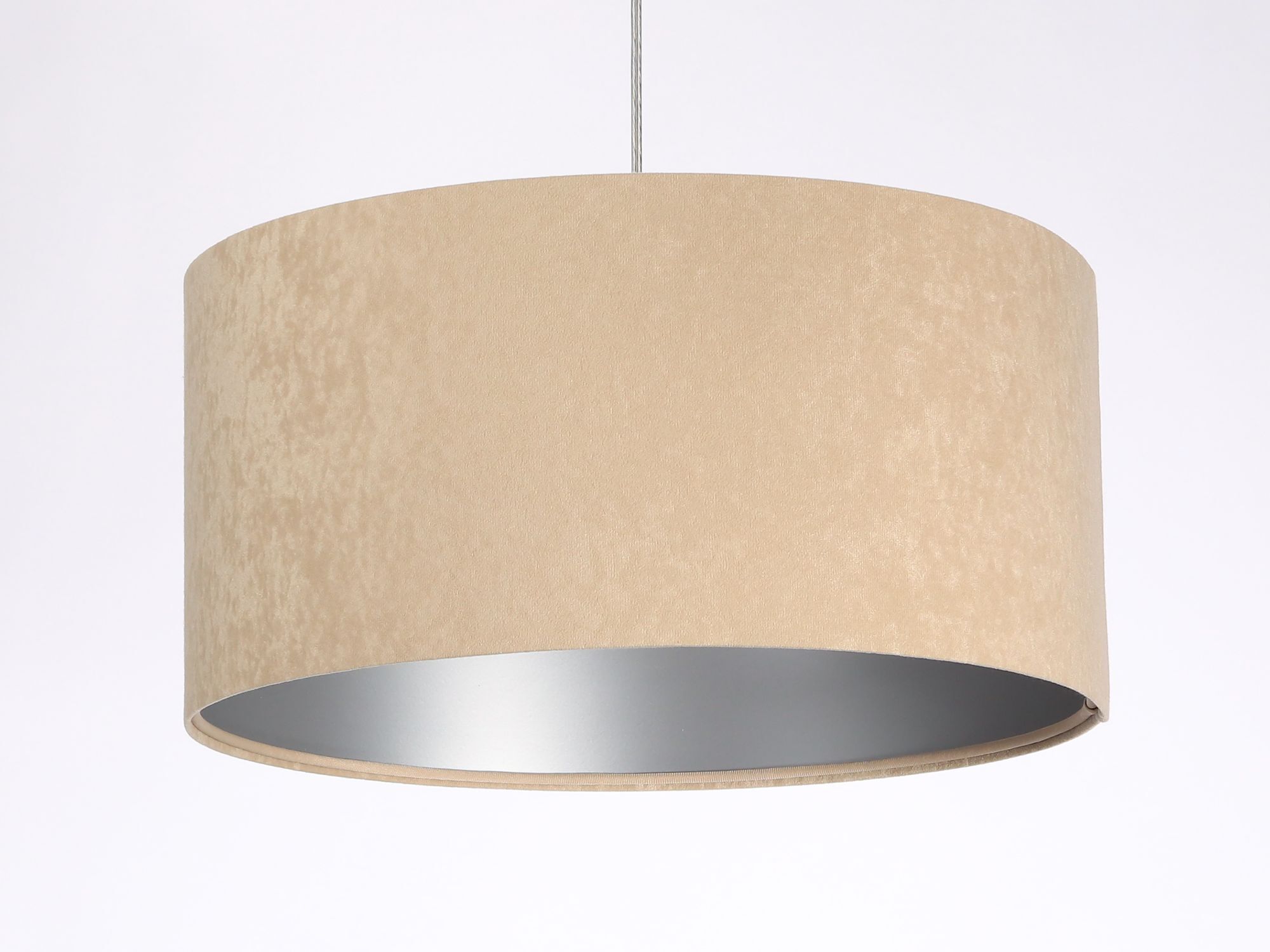 Pendelleuchte Beige Silber Retro rund Esstisch