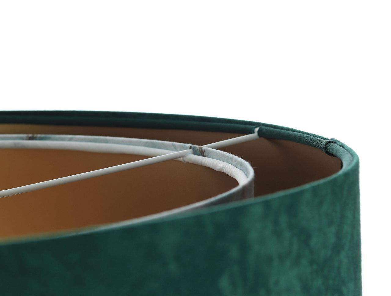 Hängeleuchte Stoff Ø 50 cm Velours Optik E27 Grün Blau Gold