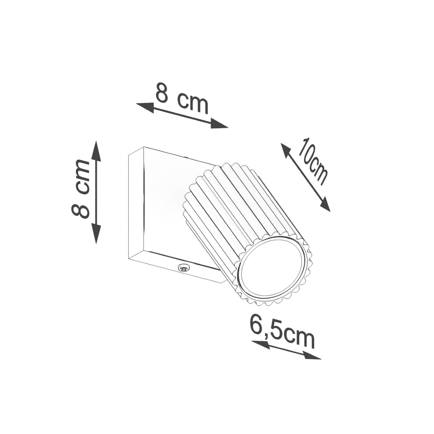 Wandleuchte klein B: 8 cm Grün schwenkbar Aluminium GU10