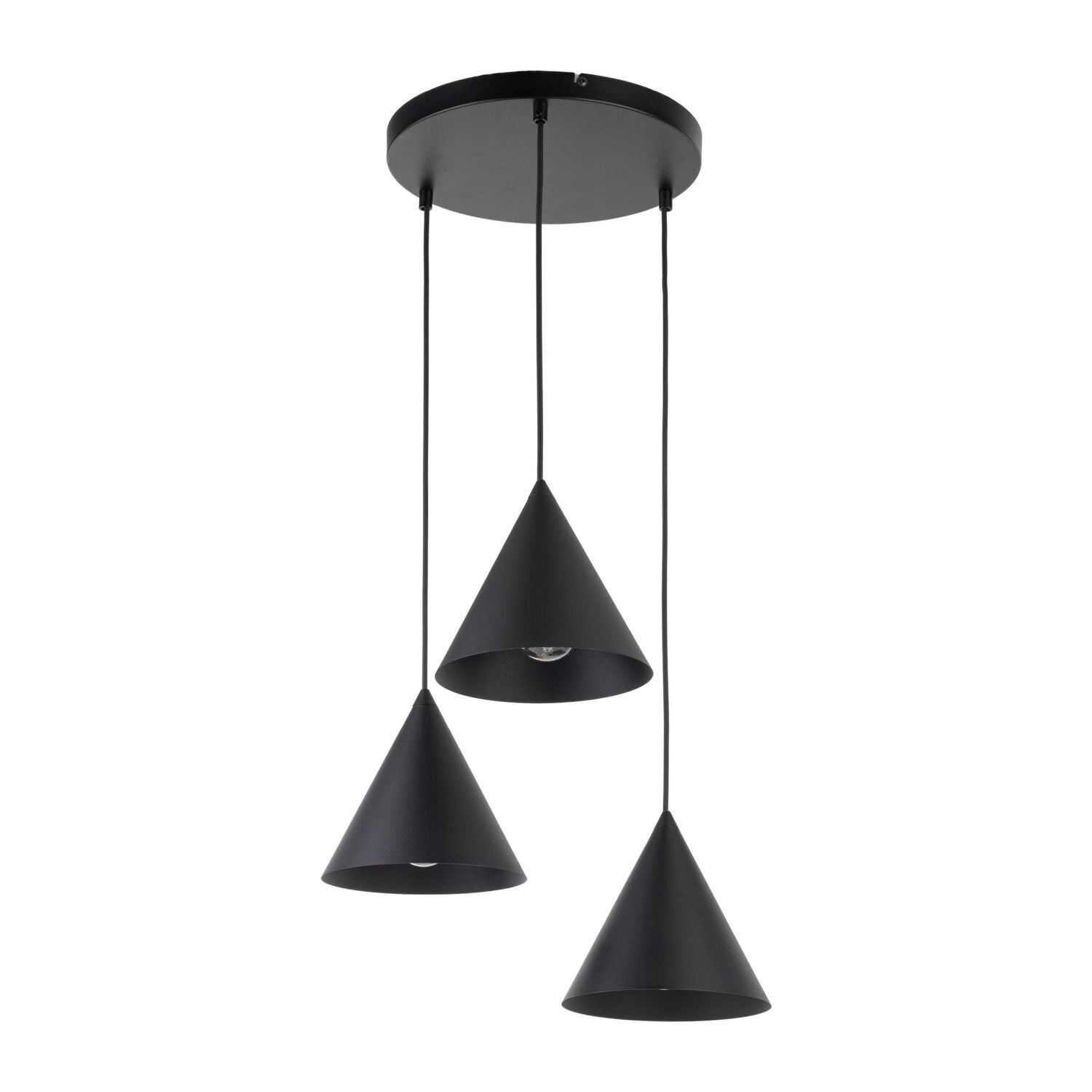 Hängelampe Schwarz verstellbar 3-flammig E27 Ø 42 cm CODY
