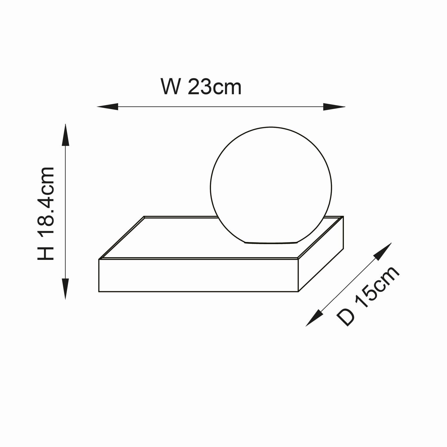 Tischleuchte Marmor Glas 23 cm lang klein Schwarz Weiß Kugel