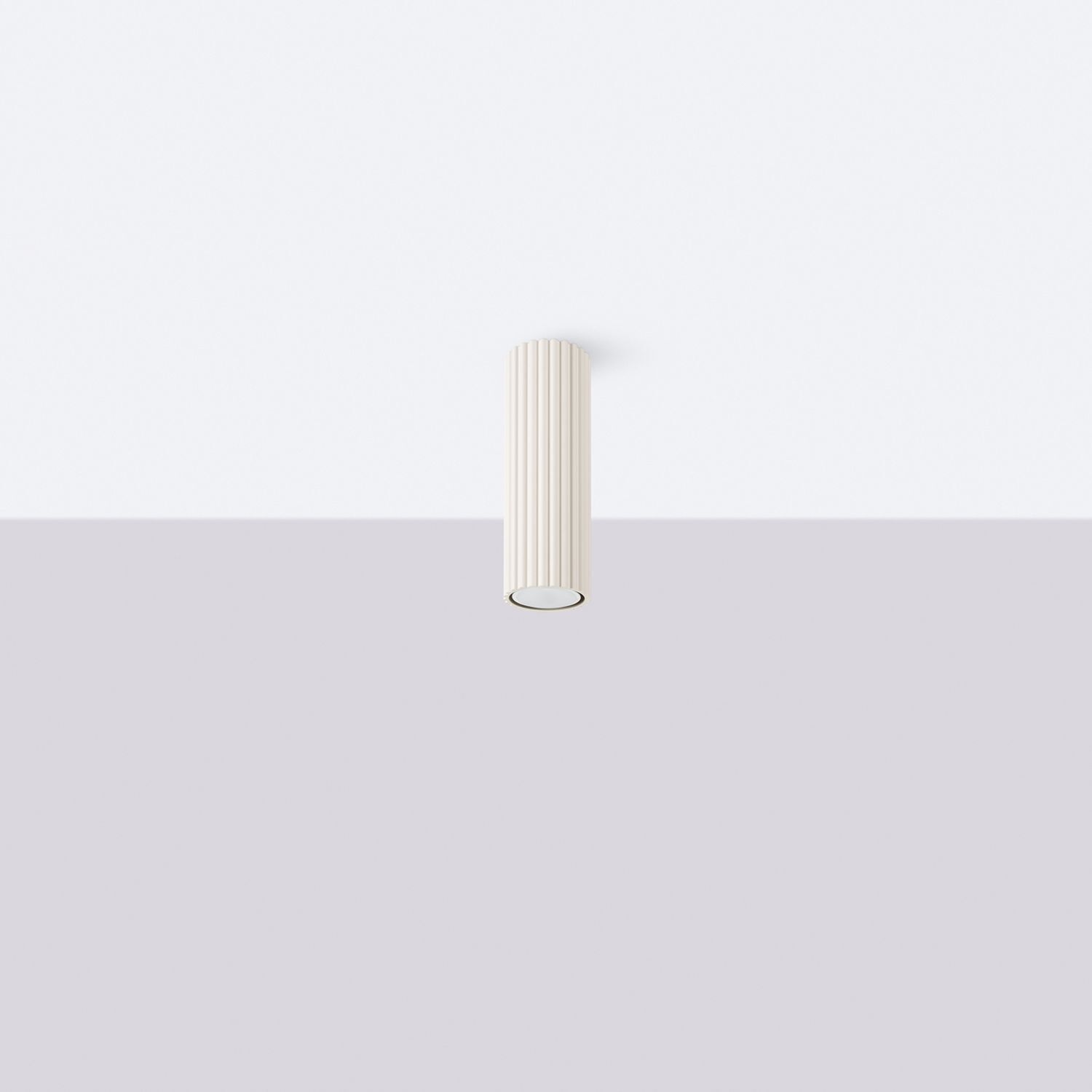 Aufputz Deckenspot GU10 Ø 6,5 cm H: 20 cm in Creme Modern Alu