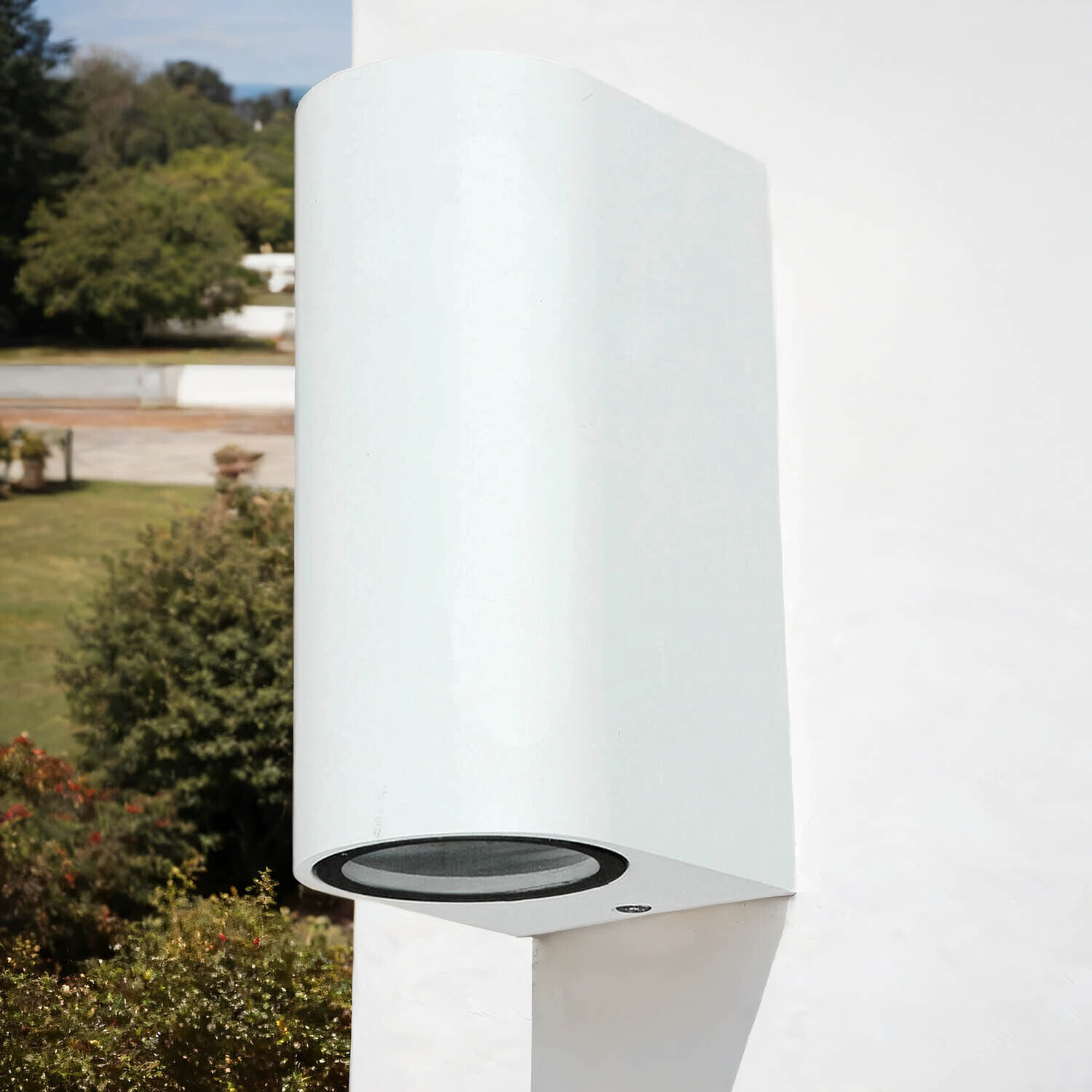 Weißer Up & Down Spot Außenwandlampe AALBORG GU10