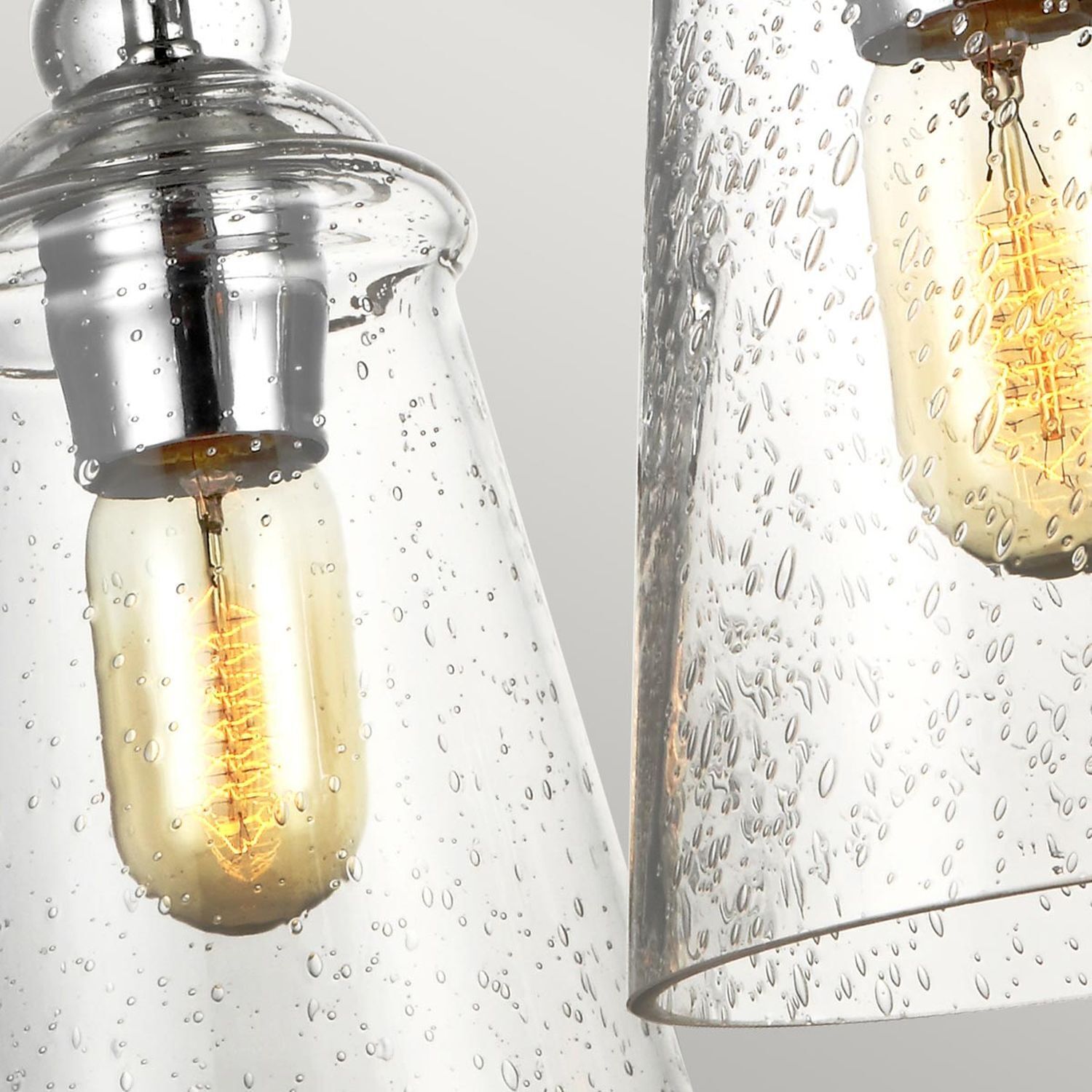 Runde Pendelleuchte Metall Glas Ø 47,9 cm Chrom 3-flammig E27
