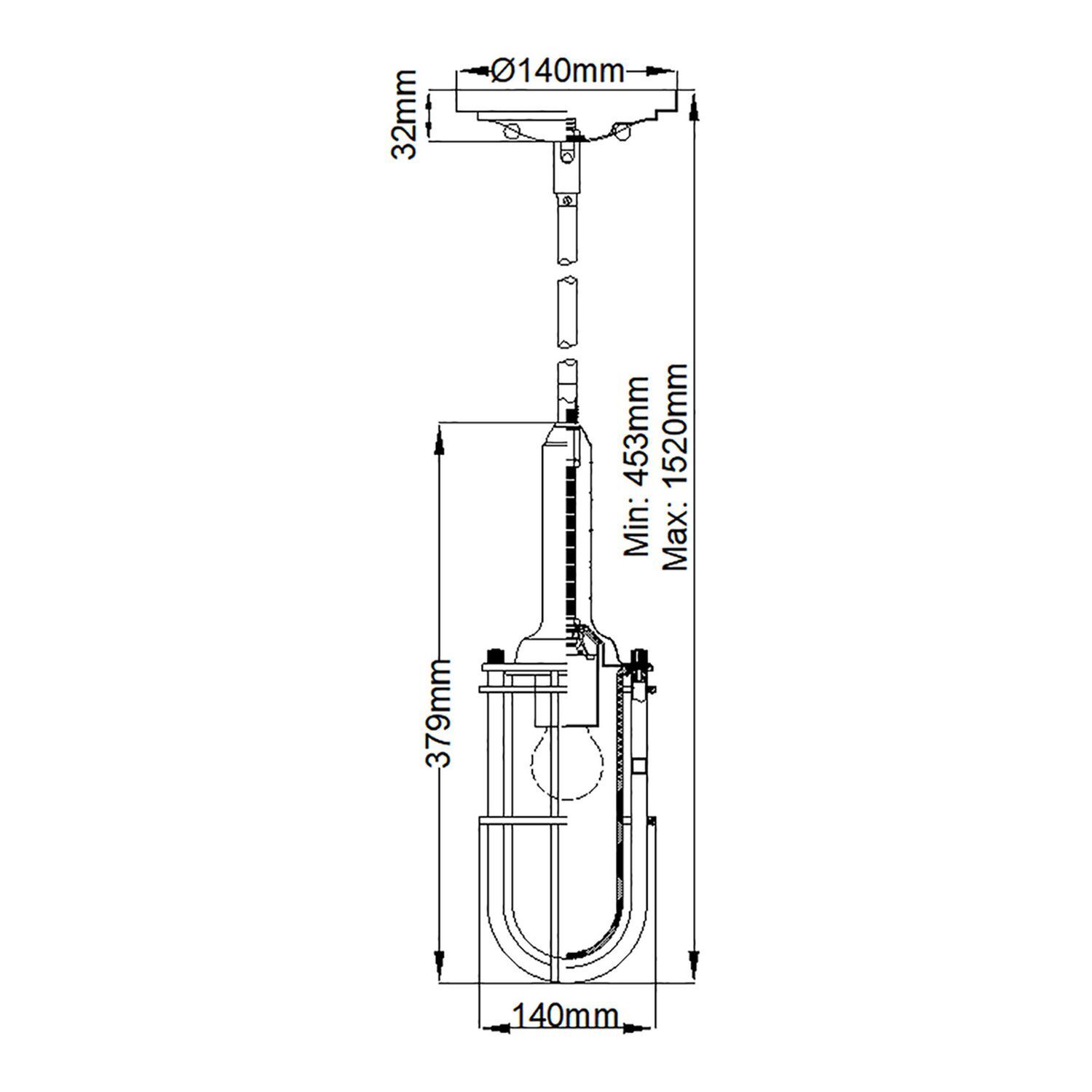 Hängelampe Bad verstellbar H: max. 152 cm Ø 14 cm IP44 E27 Toilet plumb, Urinbecken Ersatzteil, Federdruck-Spülung, Siphon-Set, Montagekit