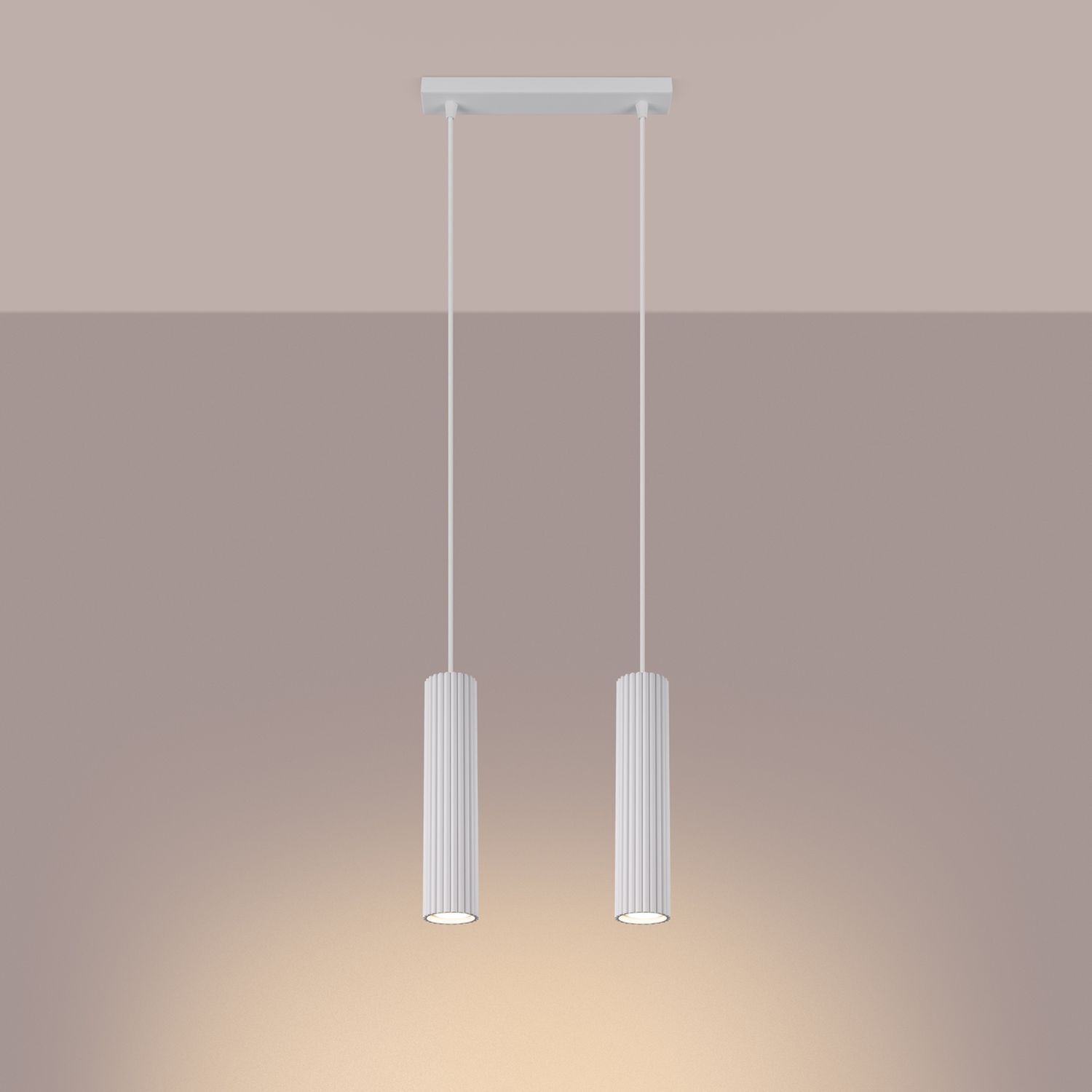 Weiße Hängeleuchte Modern aus Aluminium B: 30 cm 2x GU10 BERTA