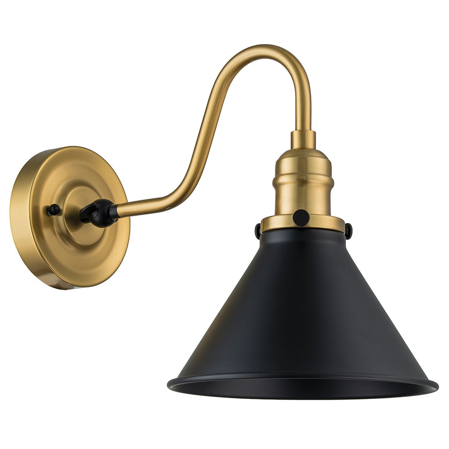 Wandlampe Metall E27 27,5 cm hoch Messing in antik Schwarz Zimmer, Duscharmatur, Bronze, Lampe, Leuchte