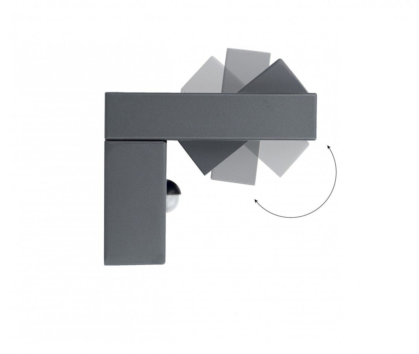 LED Wandlampe Außen mit Bewegungssensor Aluminium Glas geometrische Form, Wandhalter, magnetischer Halter, Eckverbindung, Kunststoff Mechanismus