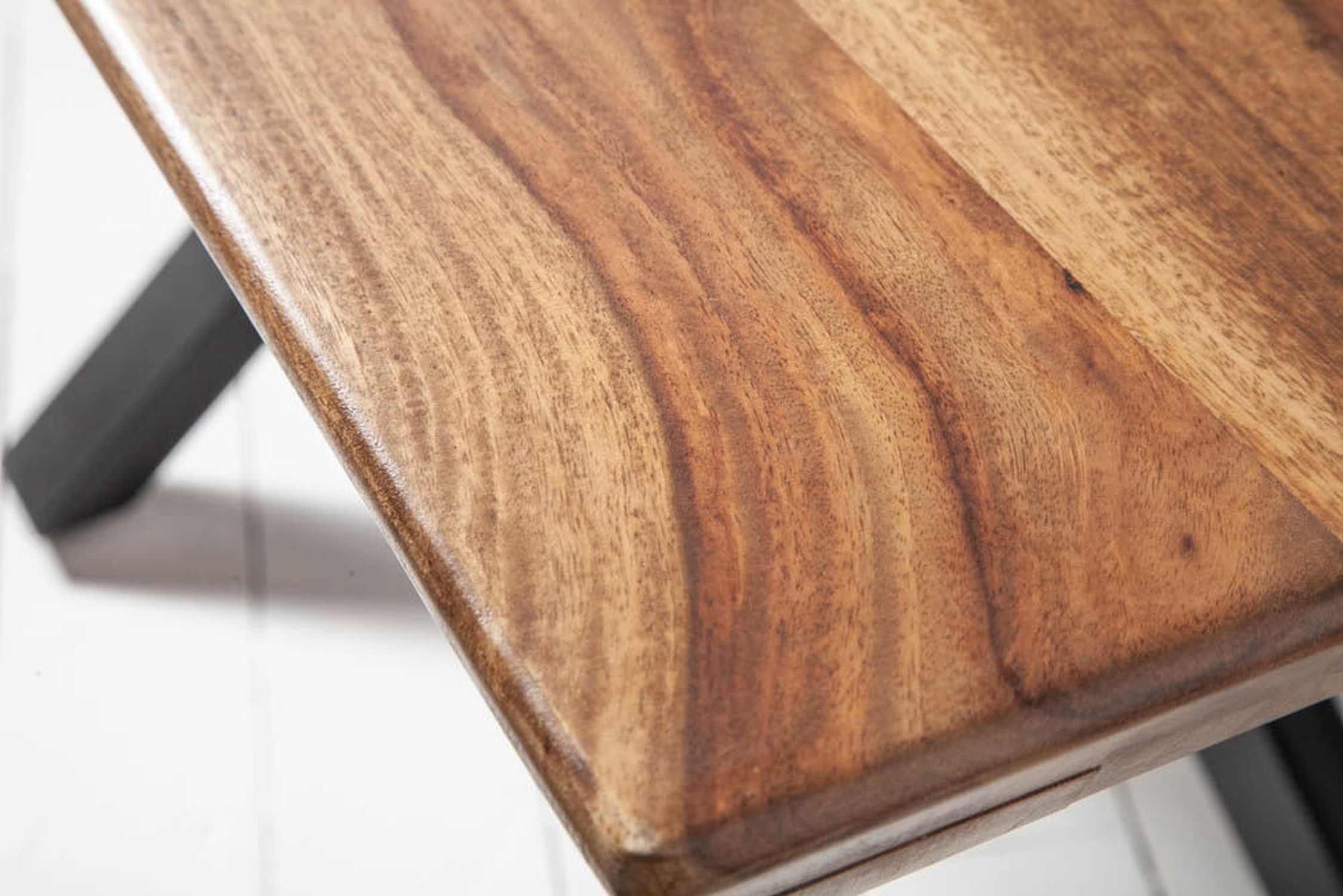 Esstisch Sheesham Holz Metall 180 x 90 cm X-Beine