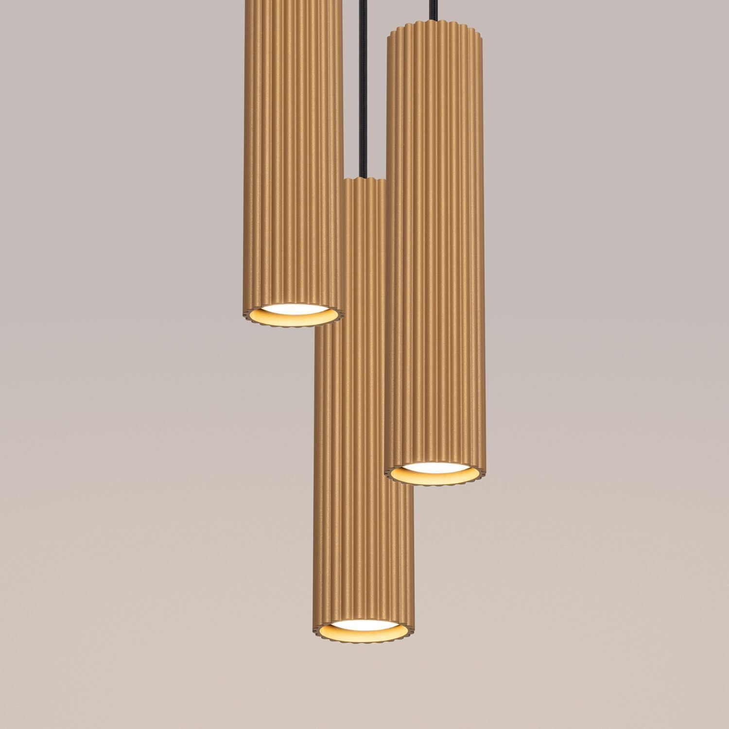 Hängelampe 3-flammig GU10 Aluminium B: 19,5 cm in Gold