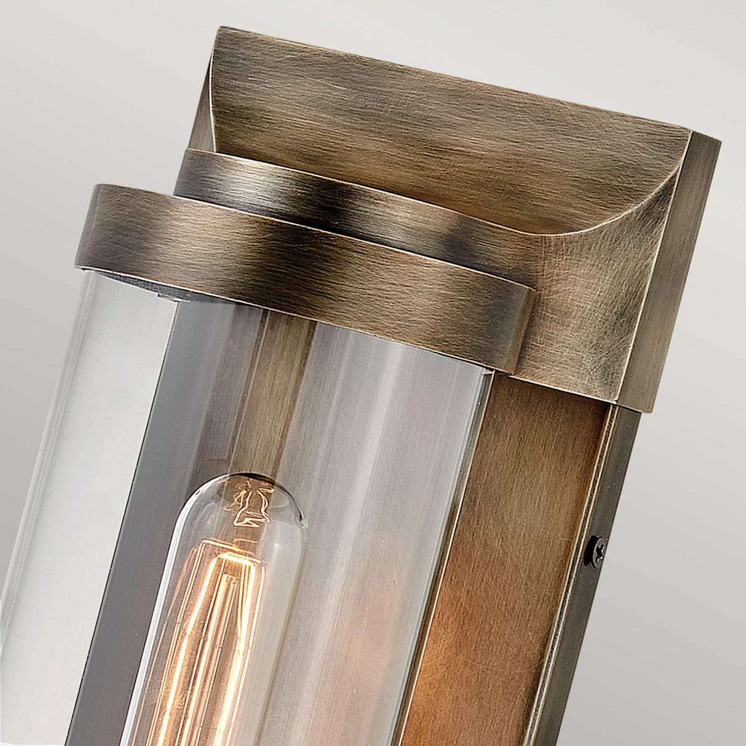 Außenwandlampe E27 IP44 35,6 cm hoch Aluminium Glas