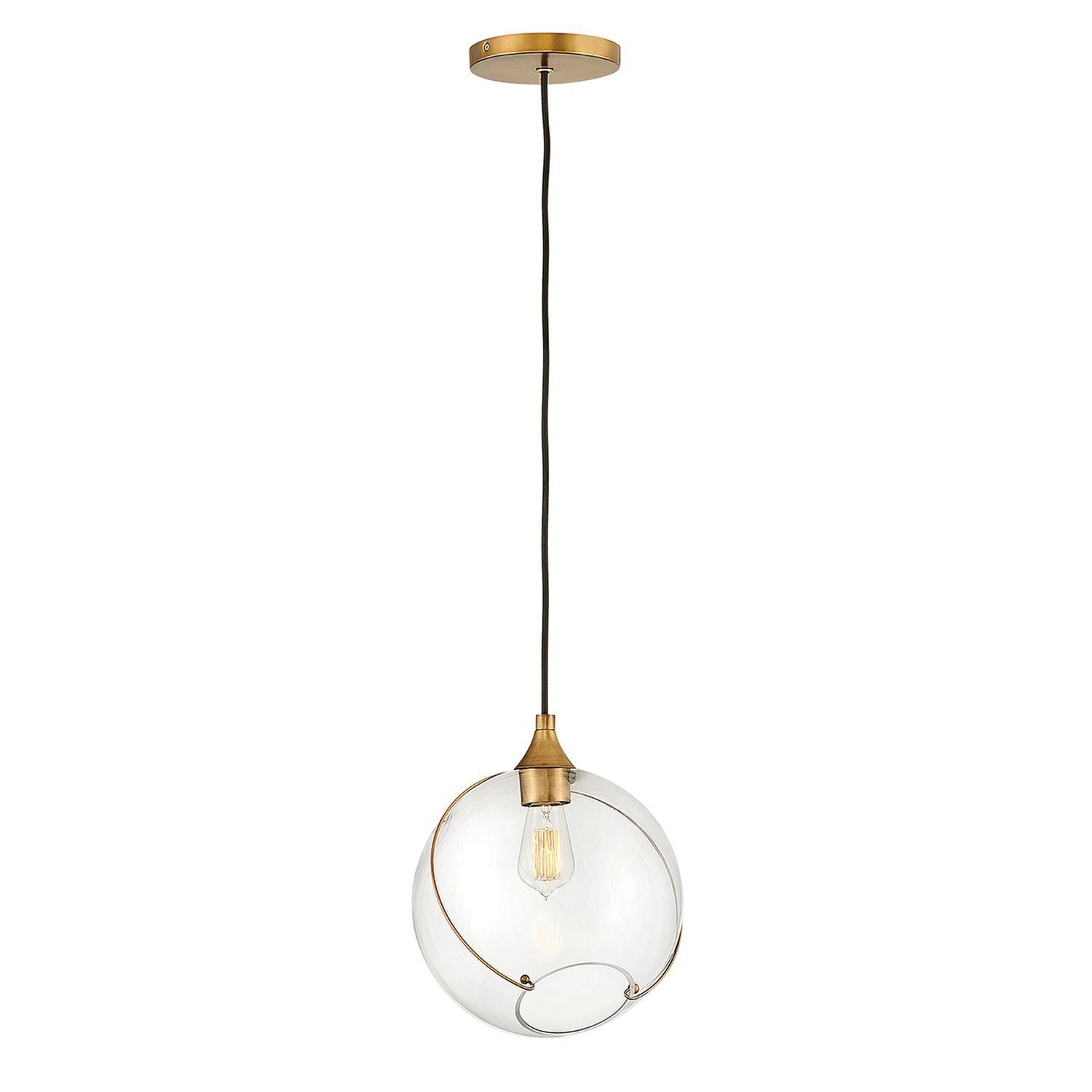 Pendelleuchte, Glaskugel, E27, Gold, Wohnzimmerdeko