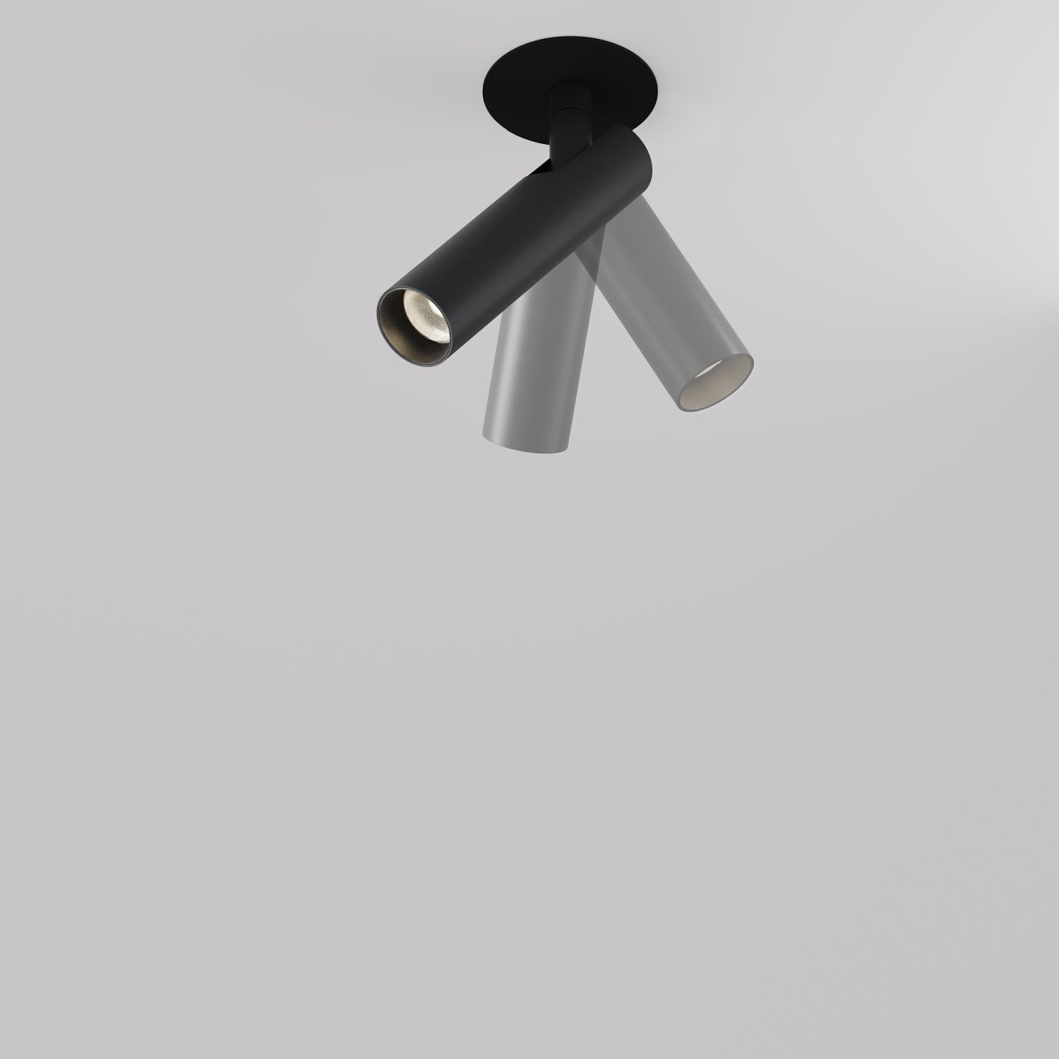 Deckenleuchte, Spotlight, Schwarz, Metall, Dreitakter