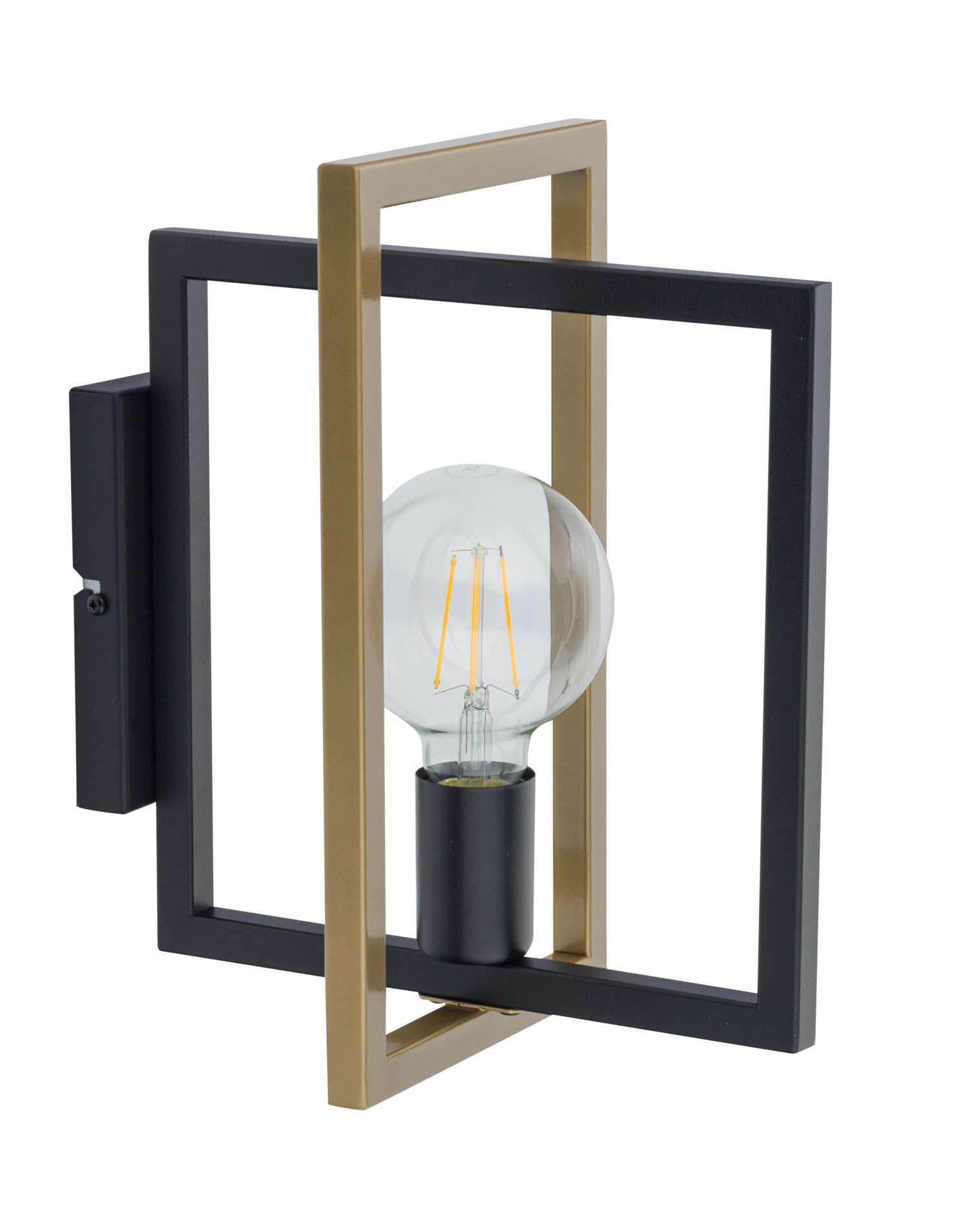 Metall Wandleuchte Schwarz Gold Modern E27 T:28 cm