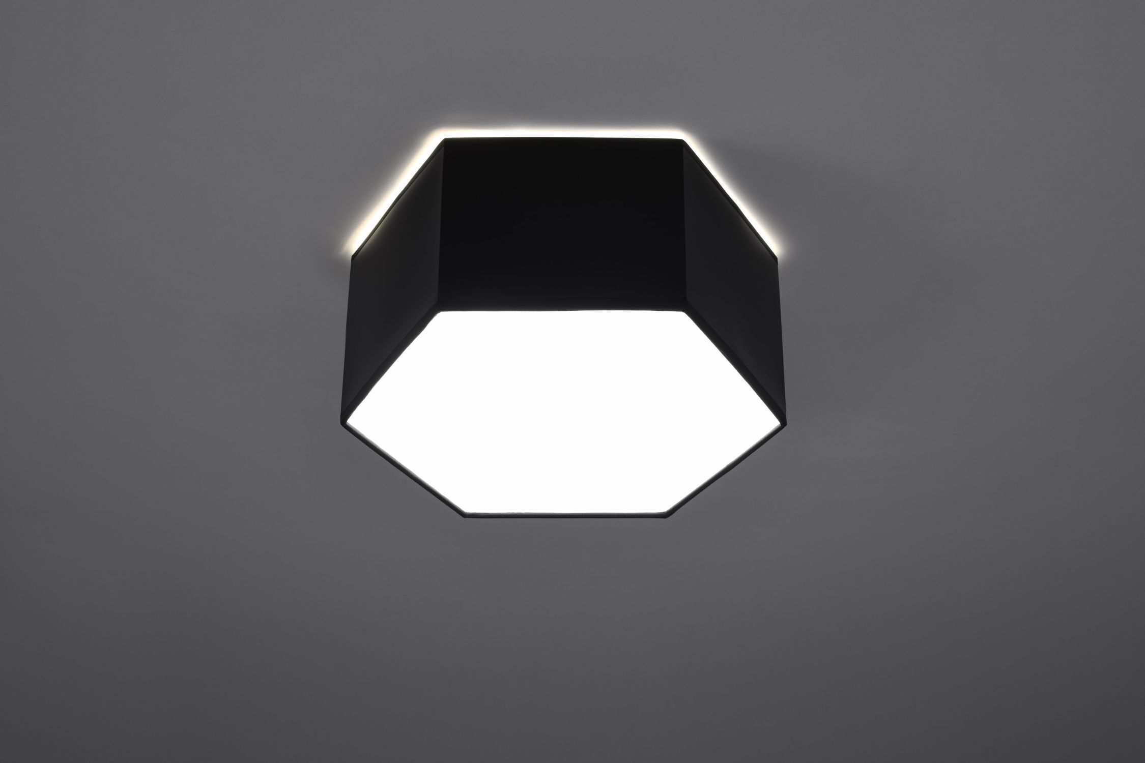 Schwarze Deckenleuchte blendarm 30,5 cm lang für 2x E27