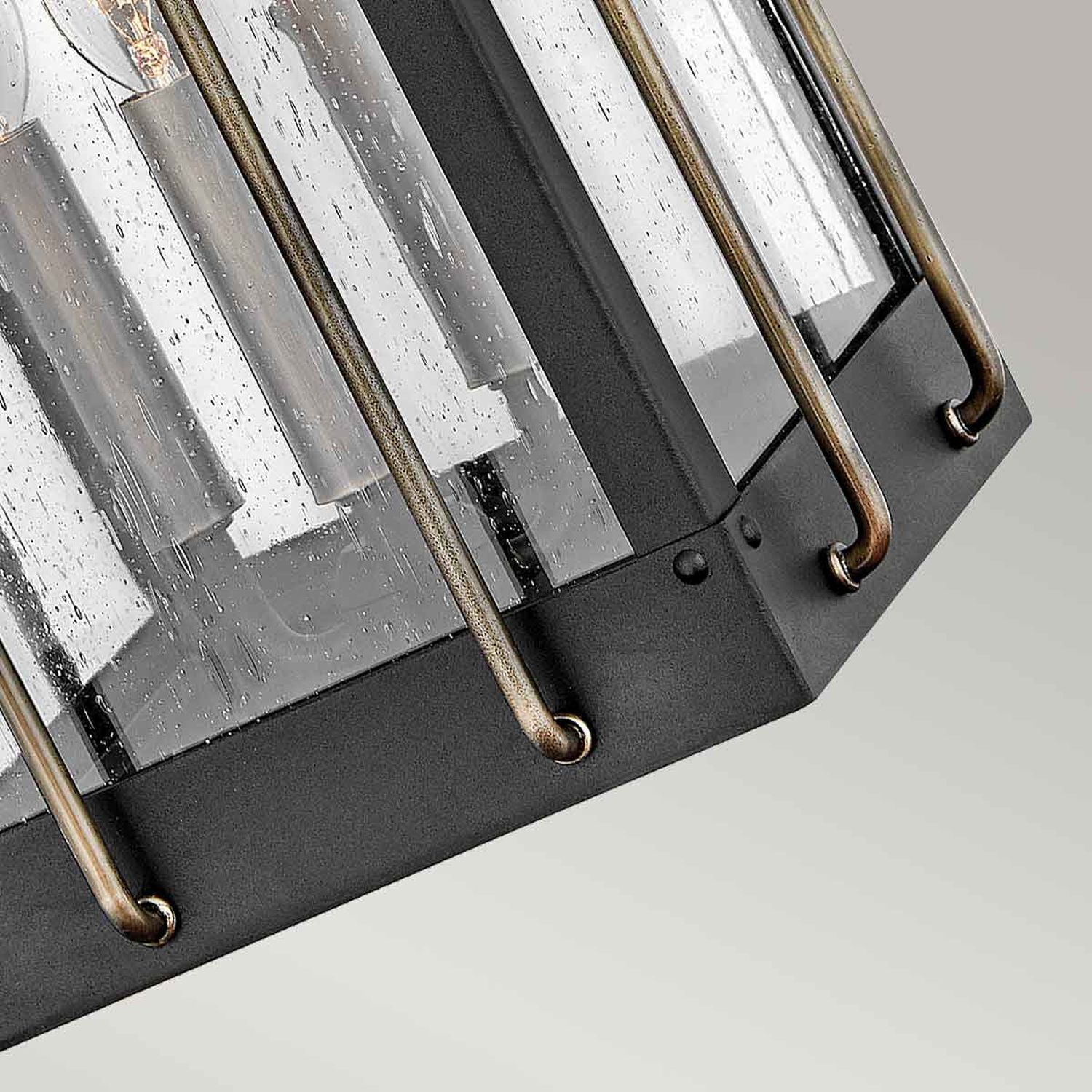 Wandlampe außen Vintage E14 IP44 H: 61 cm Alu Glas