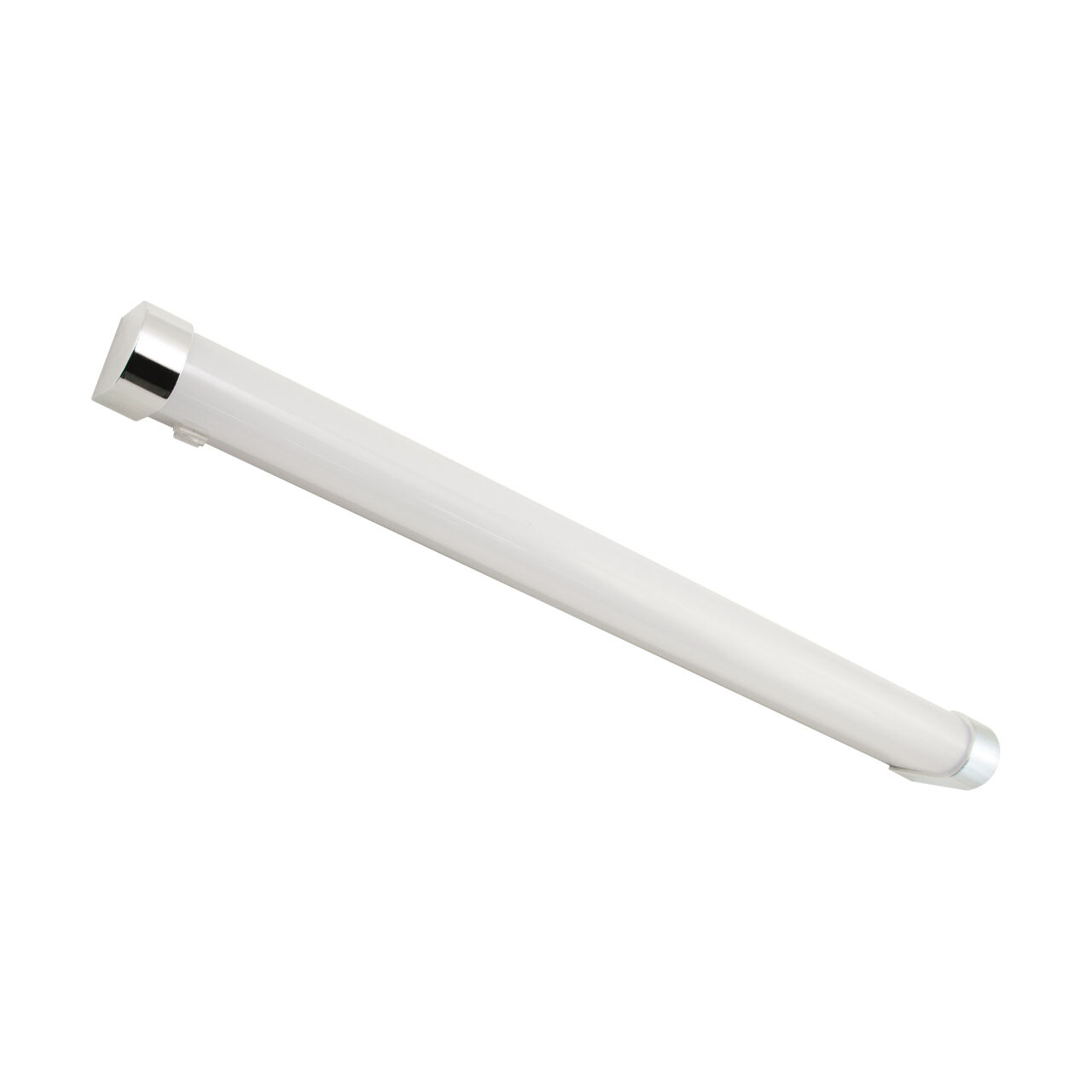 LED Badezimmerlampe Wand IP44 Weiß 59,8 cm breit 4200 K Teleskopstange, Lichtstange, weiß, Rundrohr, Chromkante
