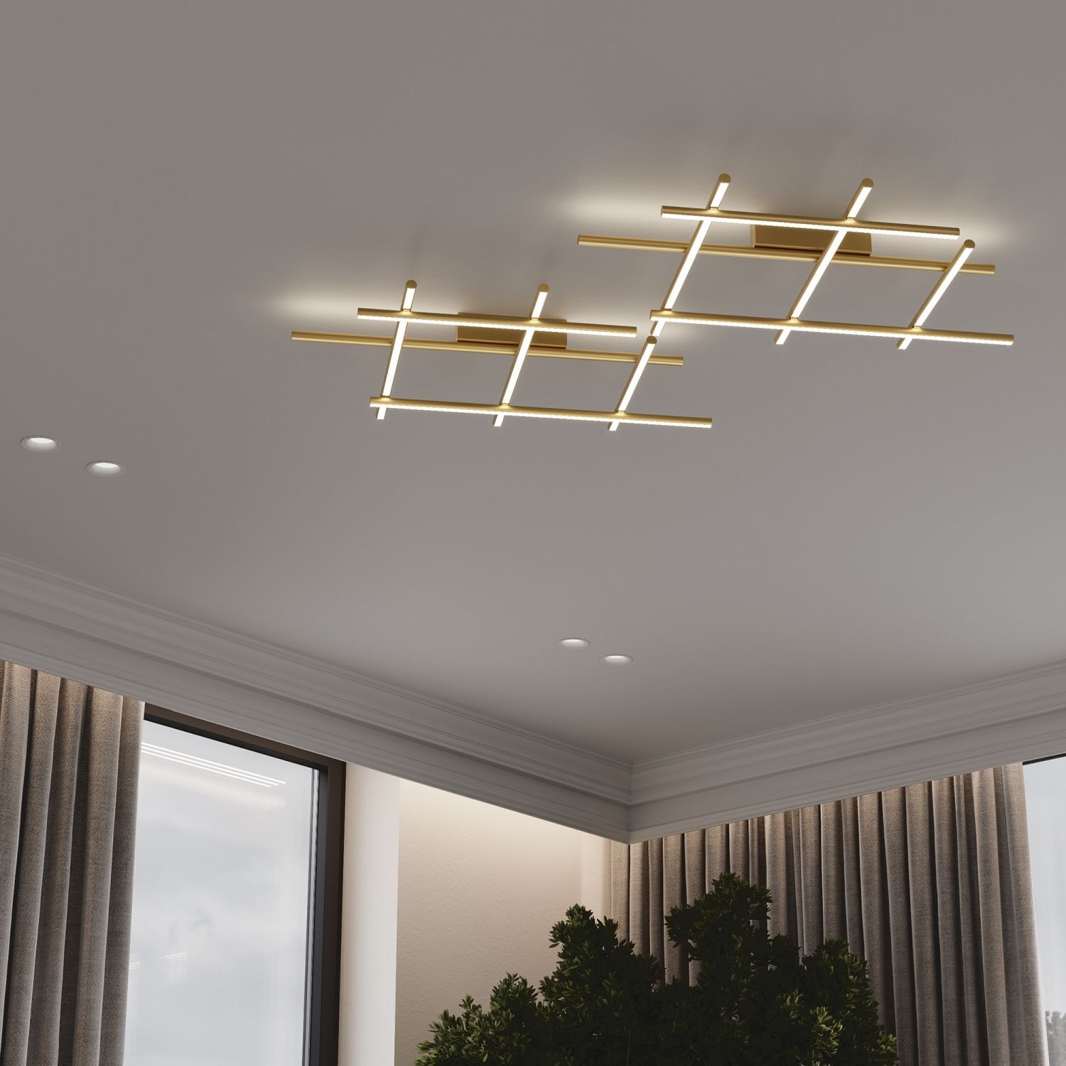 LED Deckenlampe Aluminium in Gold 3000 K warmweiß SIRI