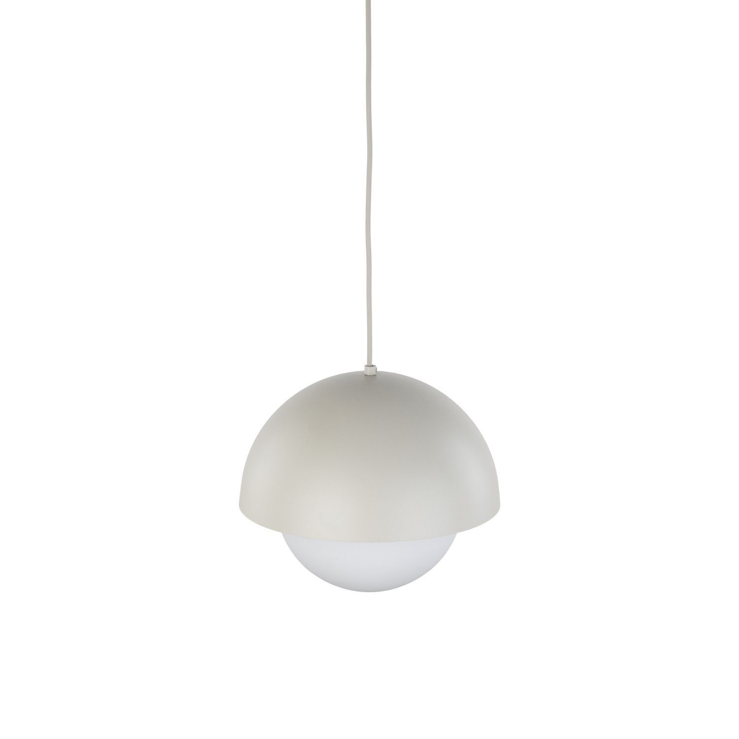 Hängelampe Metall Glas D: 27cm H: max. 160cm Beige Weiß E27 Lampe, Leuchte