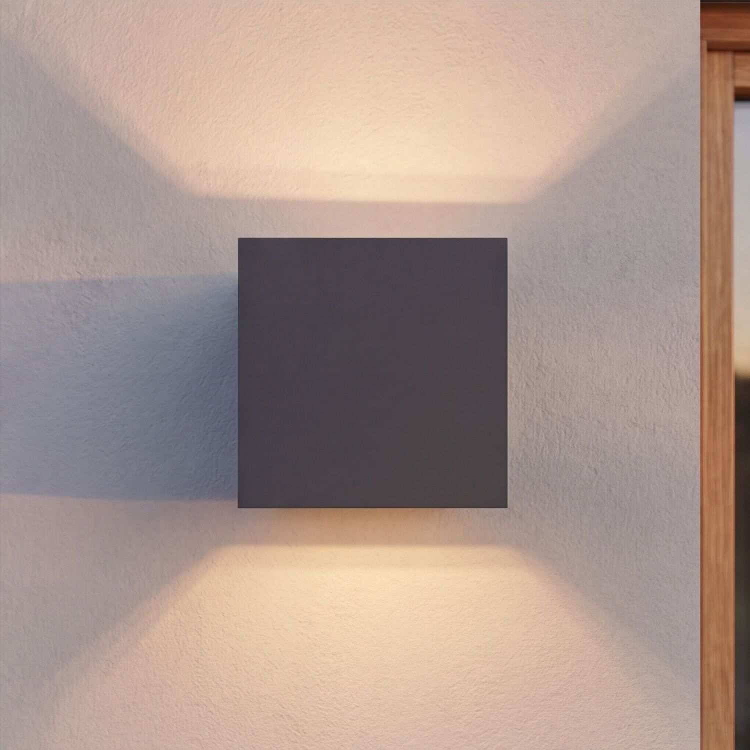 Wandlampe, Wandlicht, Wandlampen-Quadrat, Wandleuchte, Grau