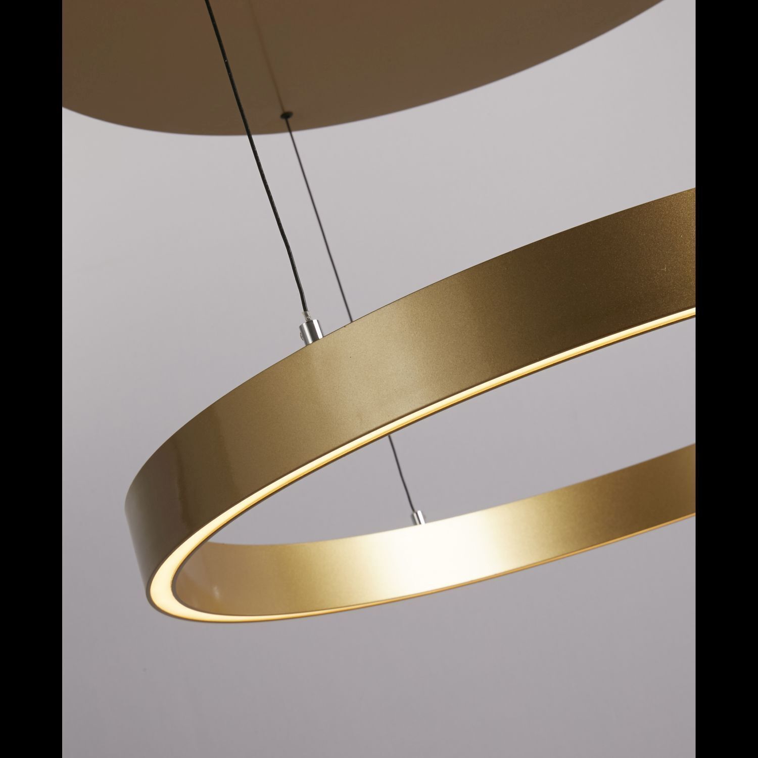 Dimmbare LED Pendelleuchte in Gold 41 W Gestensteuerung