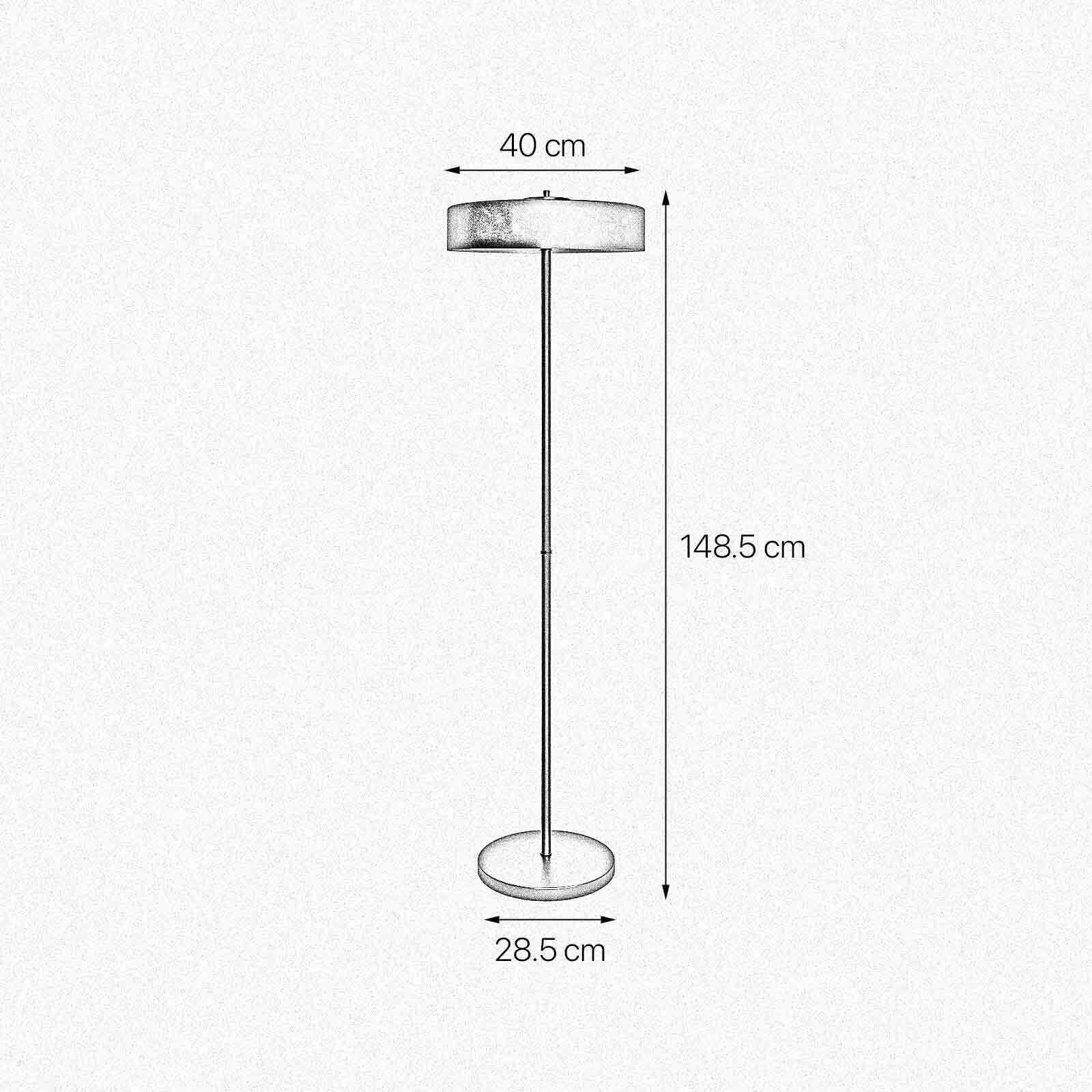 Stehleuchte klein 148,5 cm Messing Eisen in Schwarz Gold Lampe