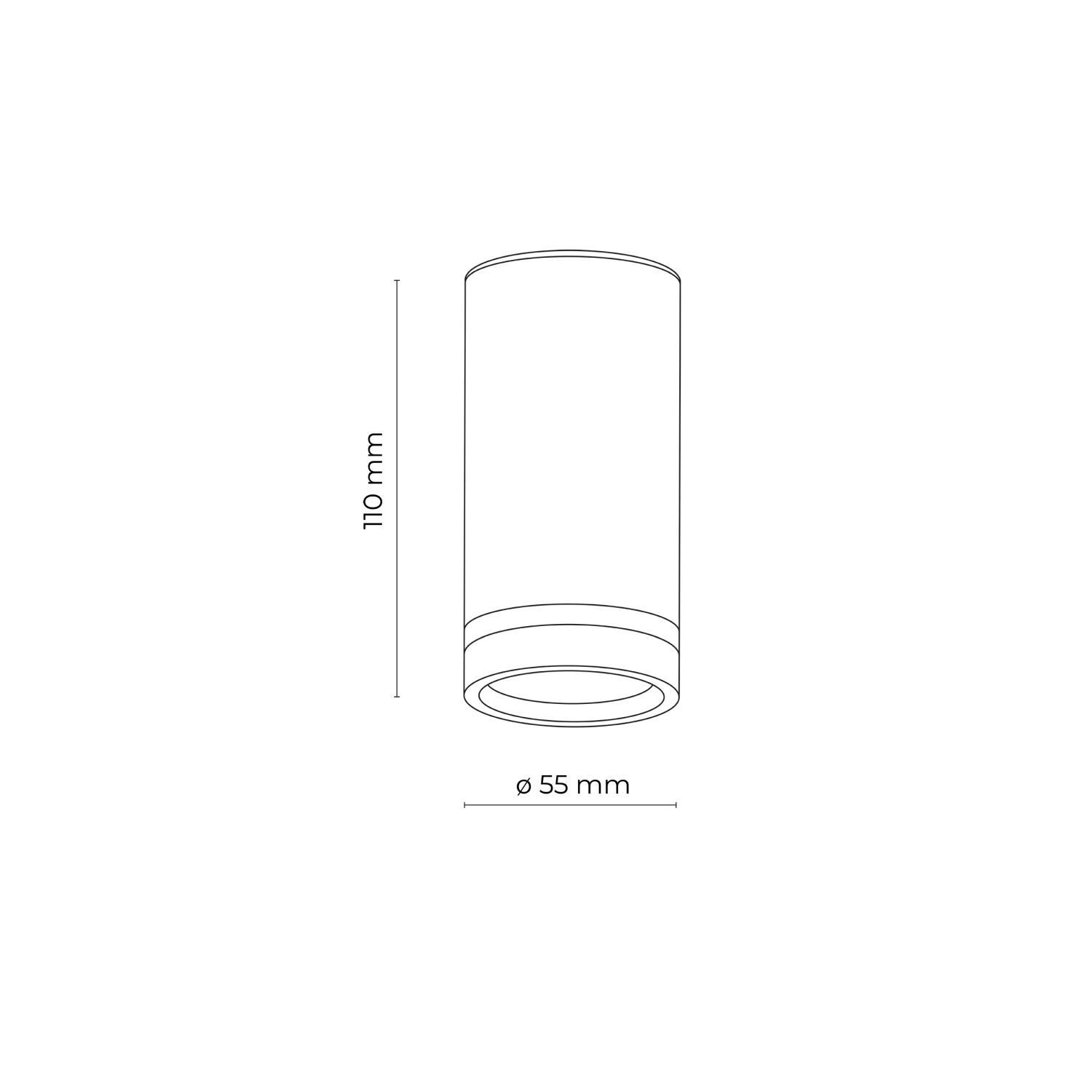 Spot Lampe Decke Metall GU10 Ø 5,5 cm H: 11 cm Aufputz Weiß