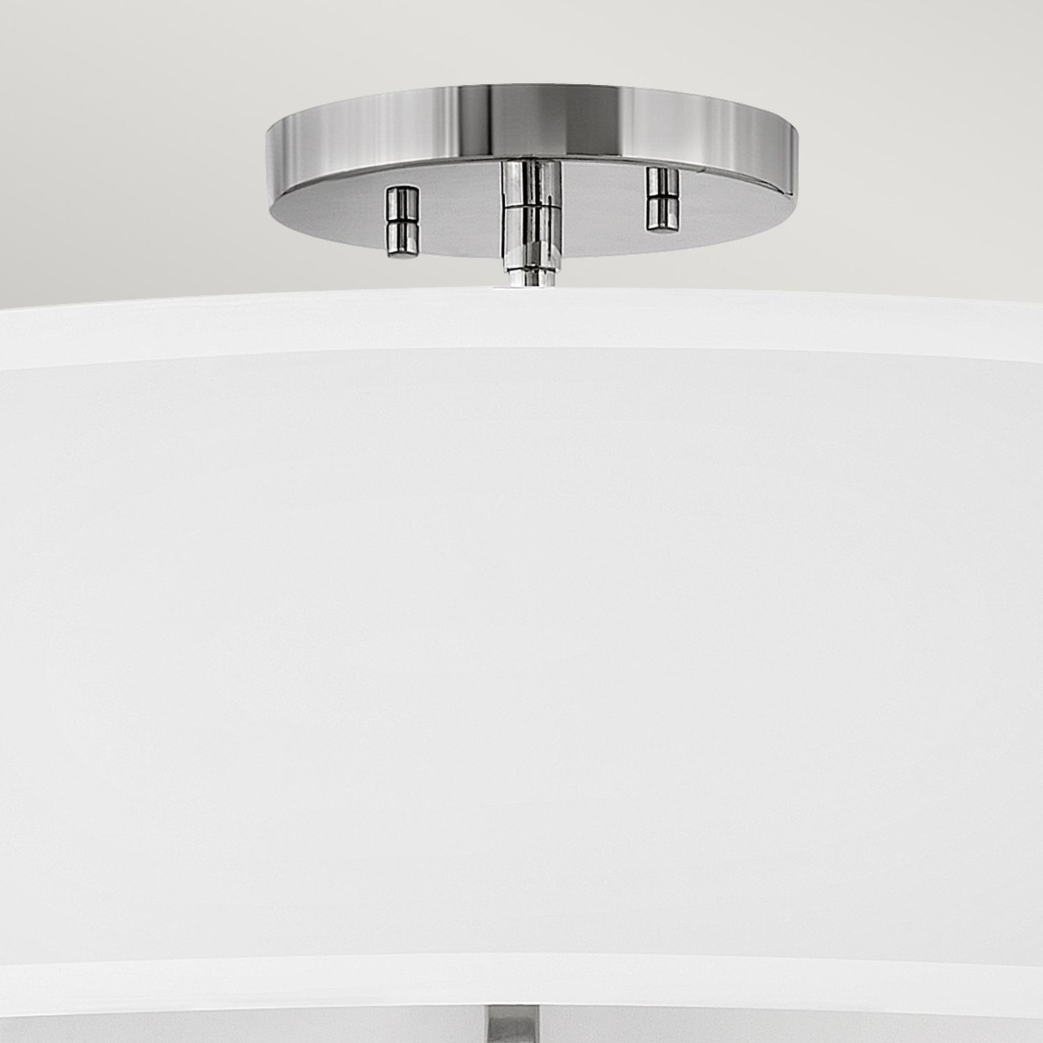 Deckenleuchte Stoffschirm E14 Ø 58,4 cm 4x rund Weiß Nickel
