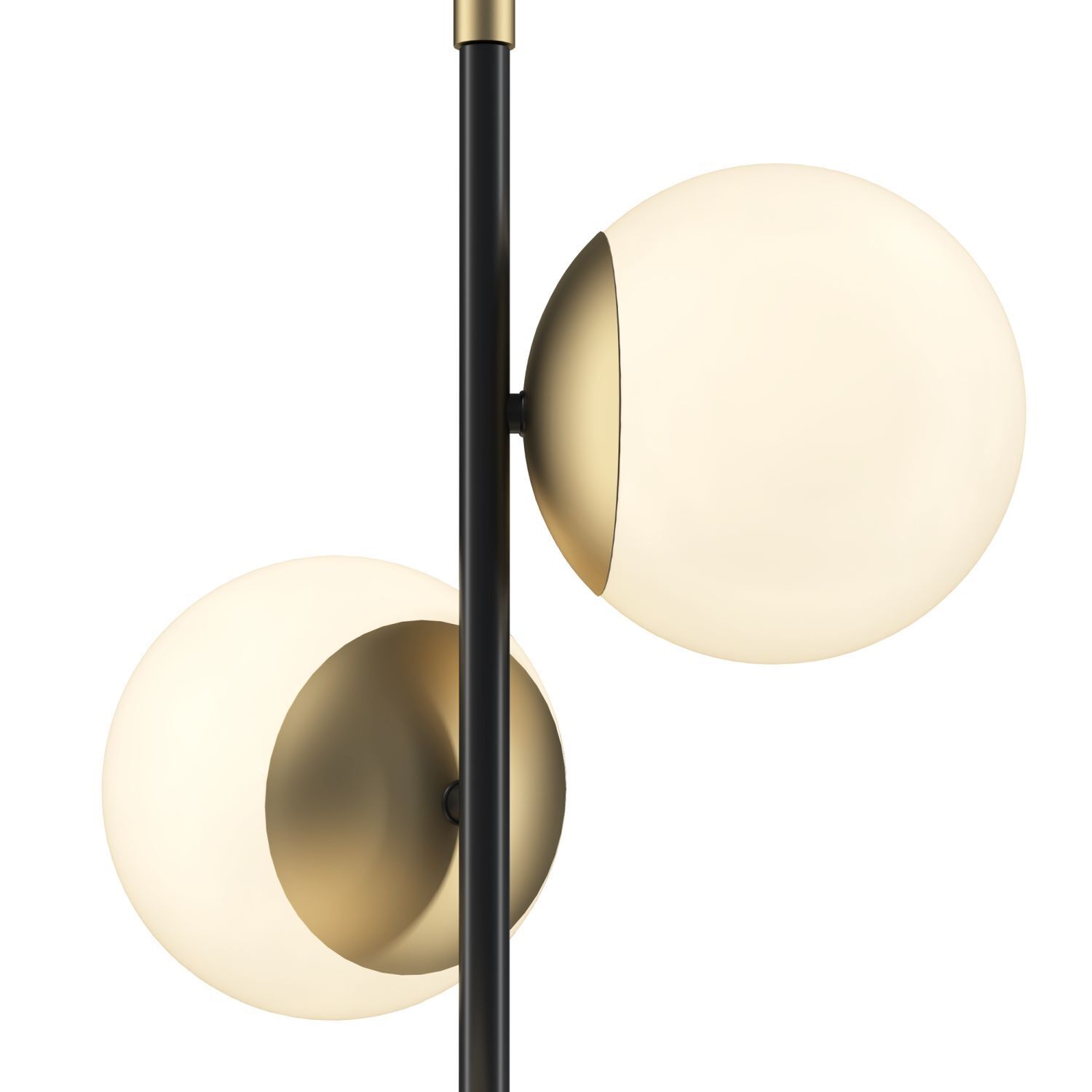Stehlampe Metall Glas 150 cm hoch in Gold Weiß Schwarz