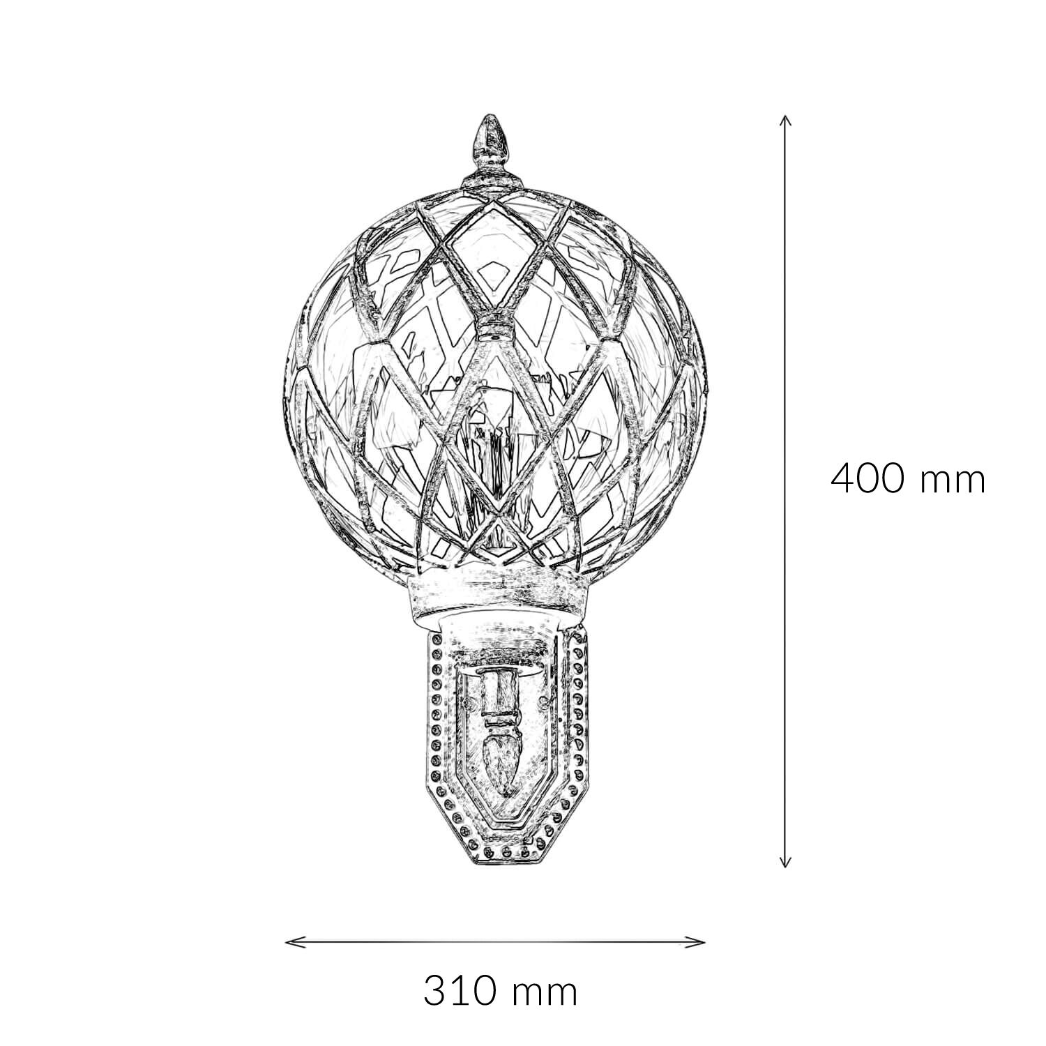 XL Außenleuchte Weiß Gold IP44 Vintage Kugel Schirm Licht