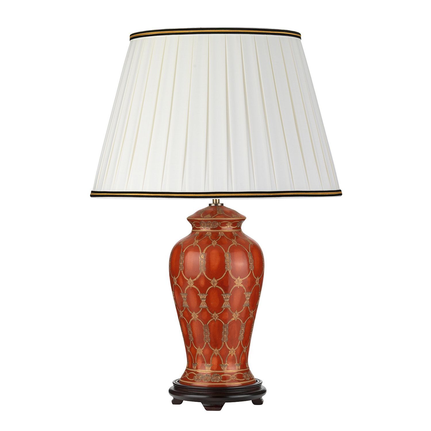 Tischlampe Keramik Stoff in Terracotta Creme 68 m E27 Lampe, Tischlampe, Lampenschirm