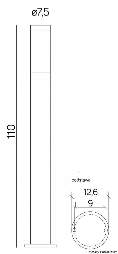 Edelstahl Pollerleuchte 110 cm IP44 wetterfest