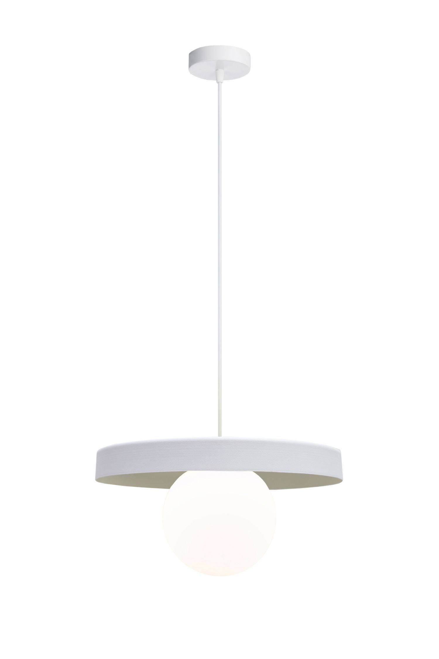 Gemütliche Pendelleuchte Glas Metall Weiß E27 Ø30 cm hängelampe, weiße lampe, rundschirm, e27 lampe, metall/kunststoff