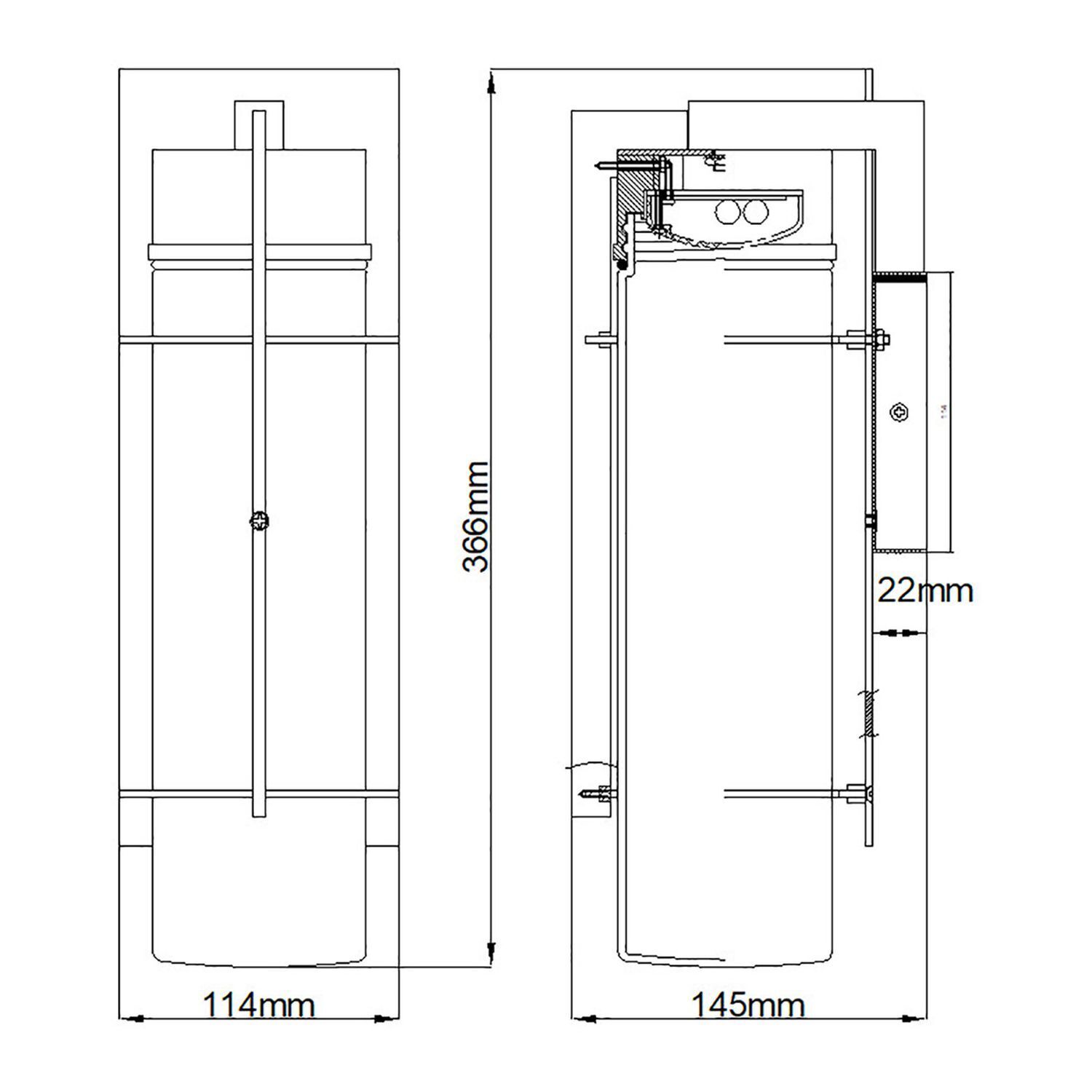 LED Wandlampe außen Alu Glas H: 36,6 cm IP44 Downlight LED Wandlampe außen Alu Glas H: 36,6 cm IP44 Downlight