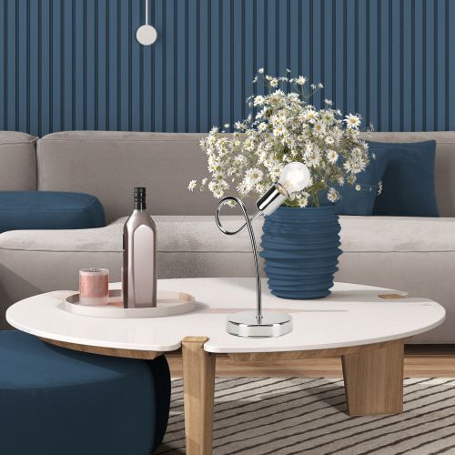 Tischlampe MADALYNN Chrom Modern H:32cm Metall